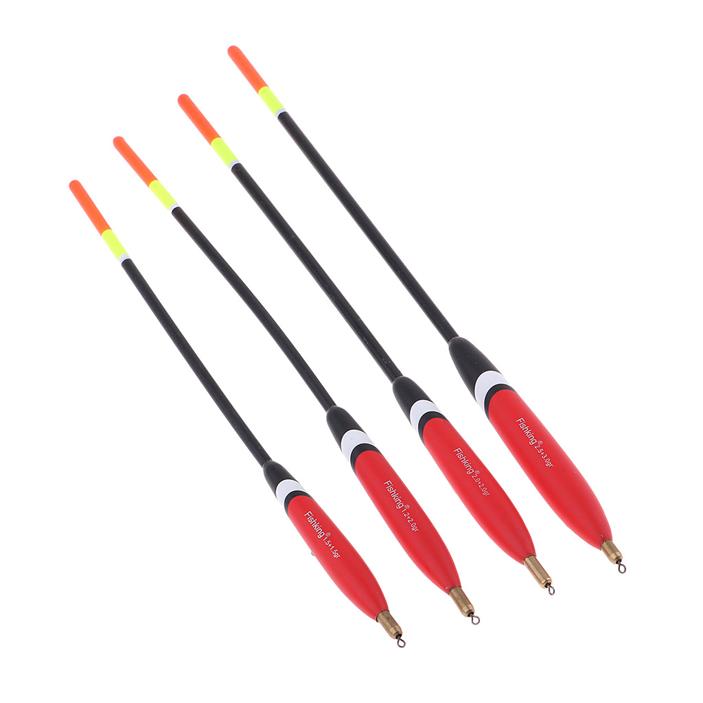 4pcs Fishing Floats Set Buoy Bobber Stick Floats Mix Size, Better Buoyancy and Lightweight
