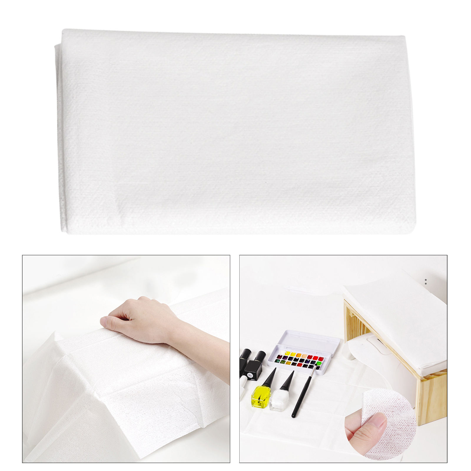 10Pcs Nail Art Table Mats Disposable Absorbent Single Packed White Nail Art Paper for Manicure Professional Nail Salon Men Women