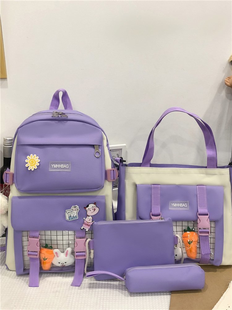 dos desenhos animados imprimir bonito mochila náilon zíper unisex durável
