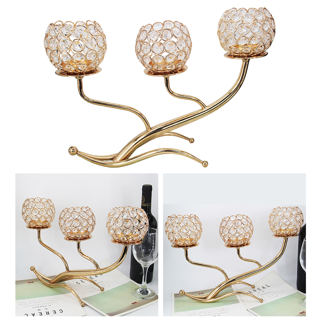 Modern Candle Holder Crystals Embellishing Candelabra Shining Party Buffet Office Ornaments
