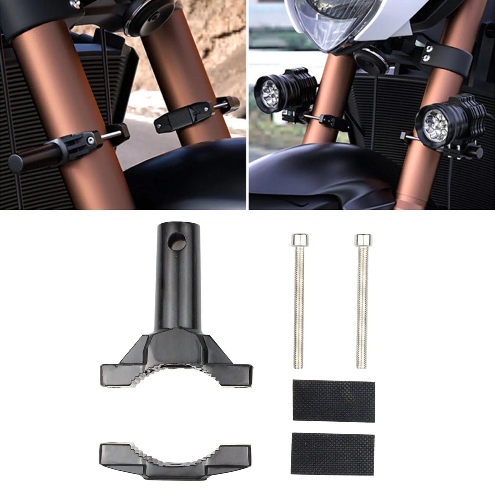 Universal Mount Bracket Clamp Mounting Brackets for Motorcycle Bumper LED Light Motorbikes Roll Cages Fits 20-55mm Fork Tube