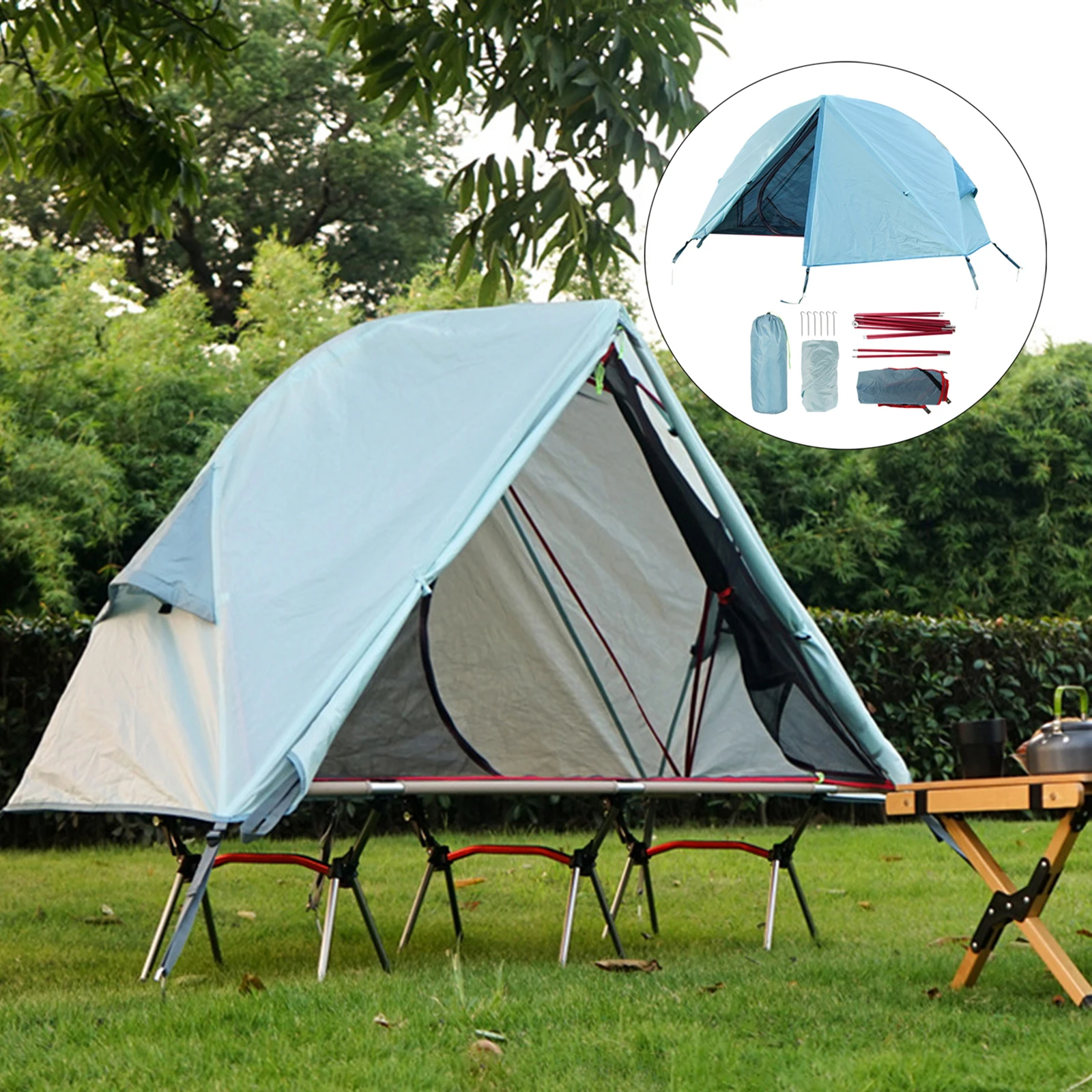 Camping Tent Easy Set up Waterproof Windproof Aluminum Rod One Person Lightweight Tent for Picnic Climbing Fishing Outdoor