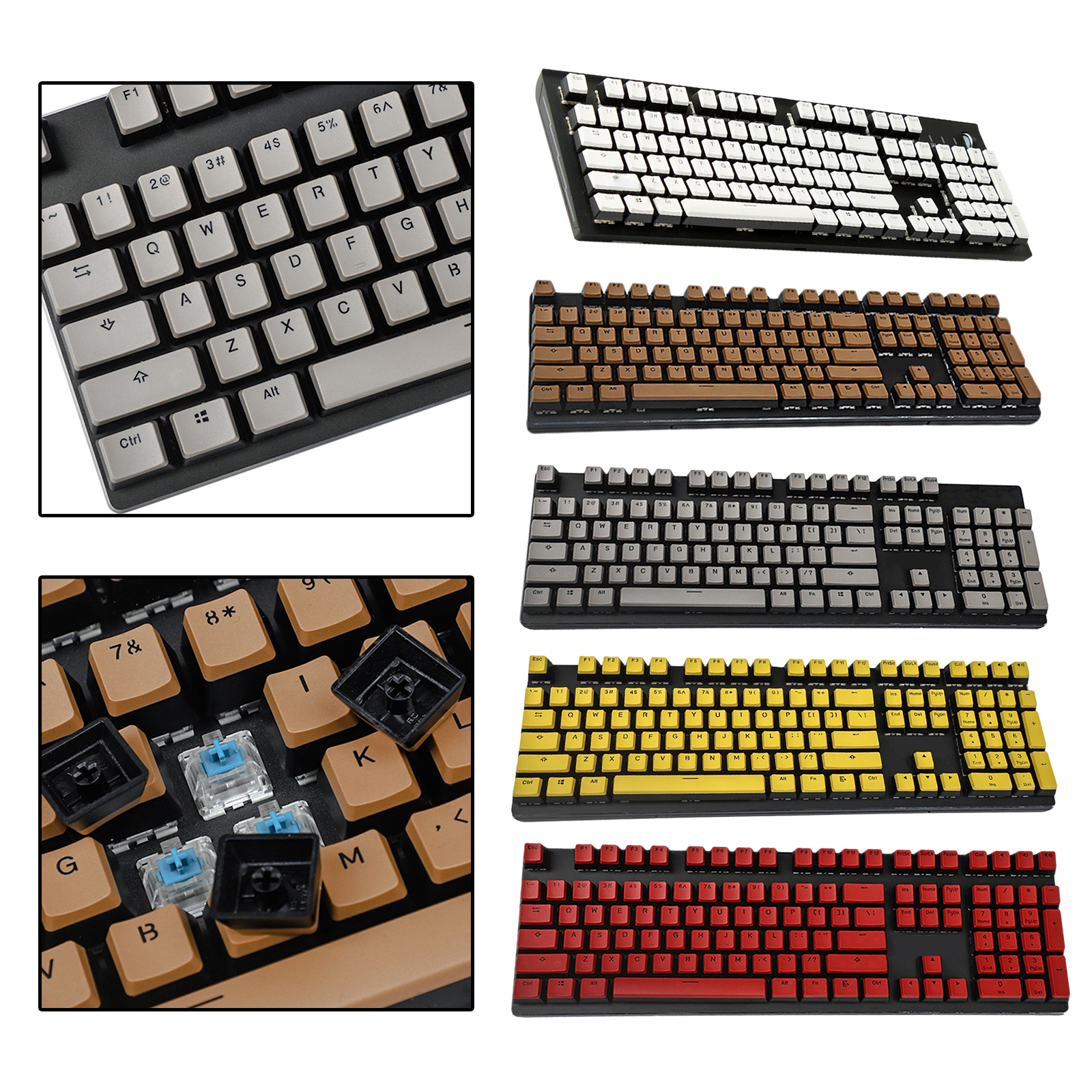 Pudding Keycap set PBT DIY Replacement for Cherry MX Mechanical Keyboard