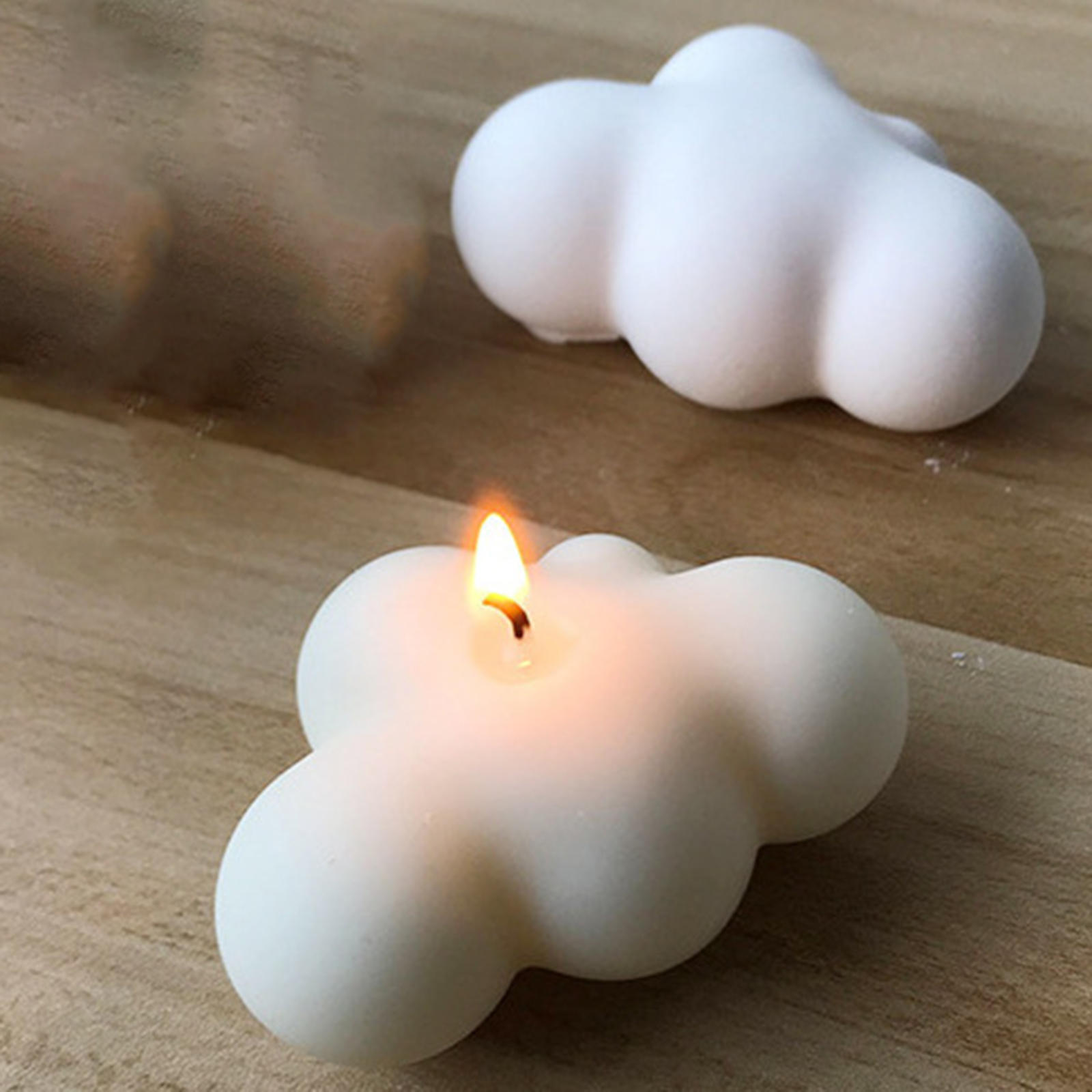 Cloud Shape Unscented Candles Long Burn Soy Wax Handmade for Home Relaxing Smokeless Candles Photo Props Decor