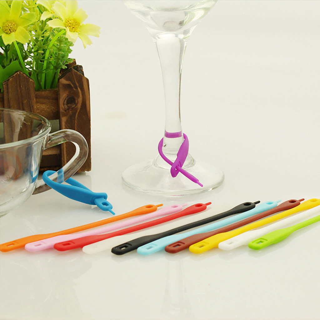 12Pcs Cups Glass Strip Identifier Tags Stem Marker Stags Bar Occasions Party