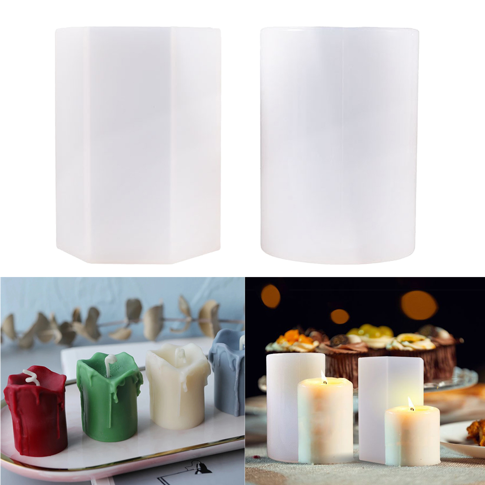 Silicone Candle Molds for Candle Making Handmade Scented Candles DIY Beeswax Resin Epoxy Candles Mould Craft Aroma Candle Tools