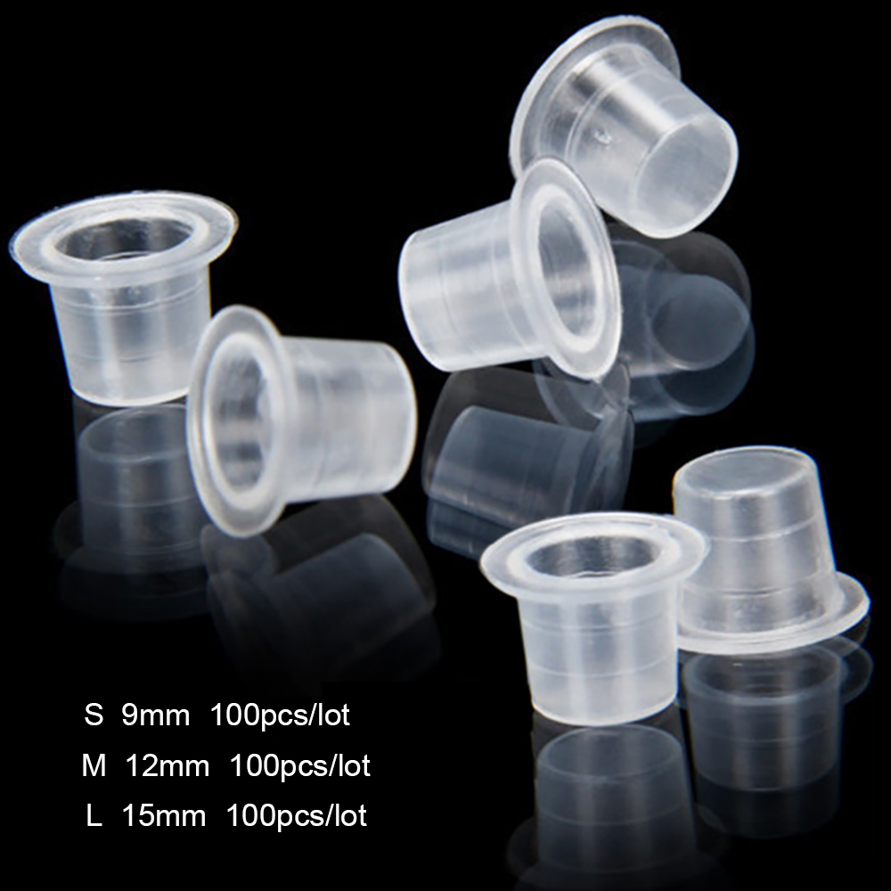 Best of 100Pcs Plastic Microblading Tattoo Ink Cup Cap Pigment Clear Holder Container S / M / L Size For Needle Tip Grip Power Supply Reviews & Tips