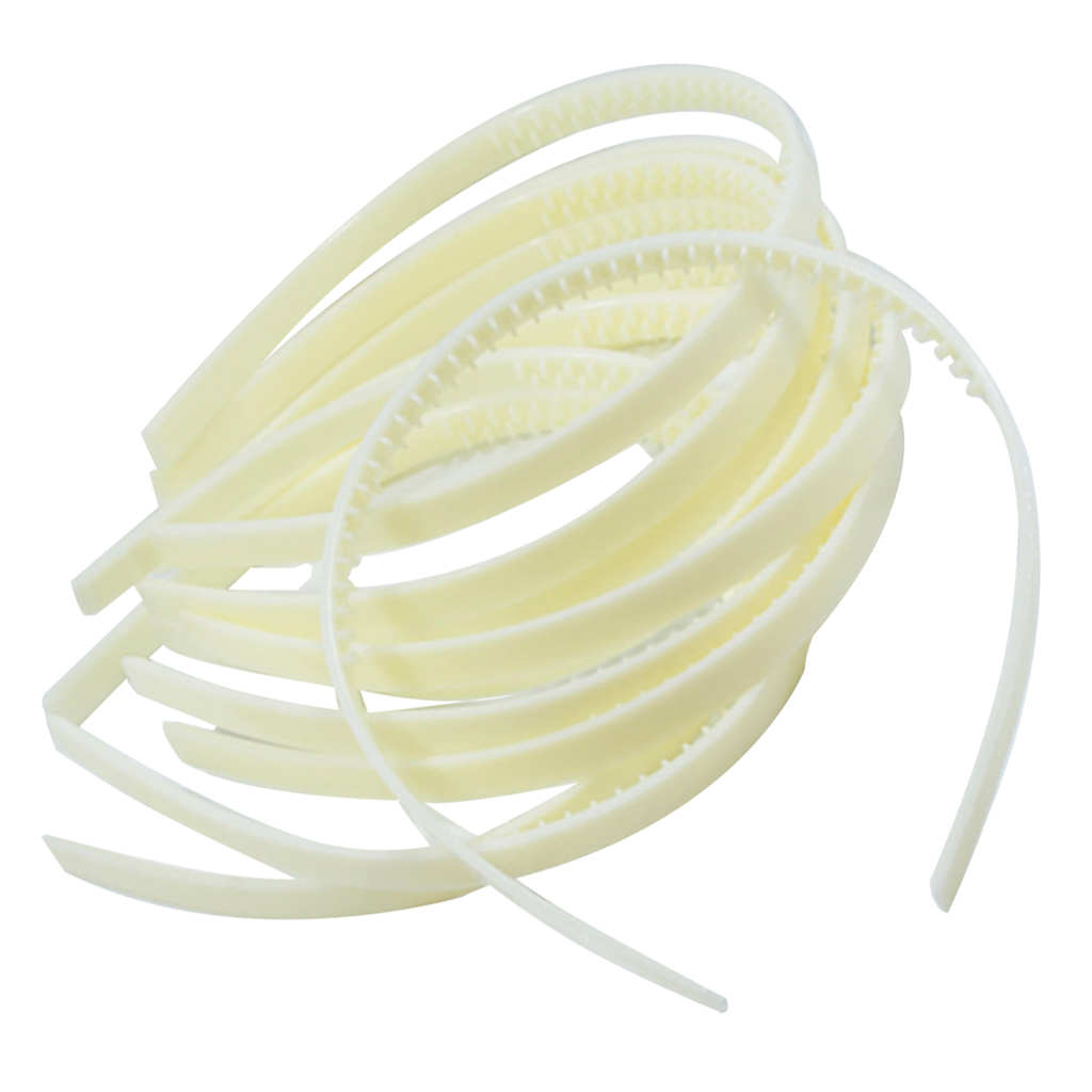 10x Solid Headband Womens Flexible Hair Band DIY Headwear Craft 10mm Black White