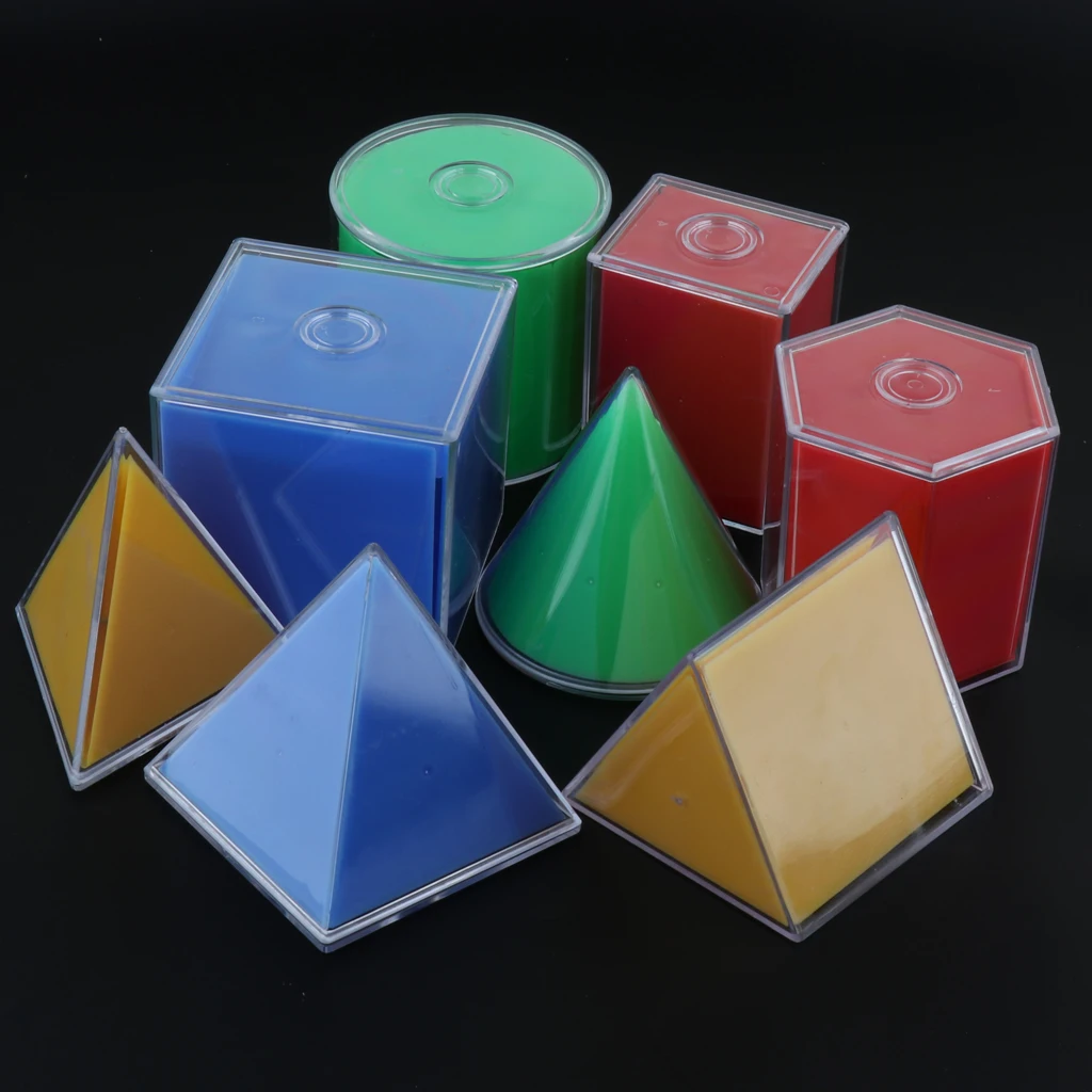 8 peças múltiplas cores removíveis geométricos sólidos