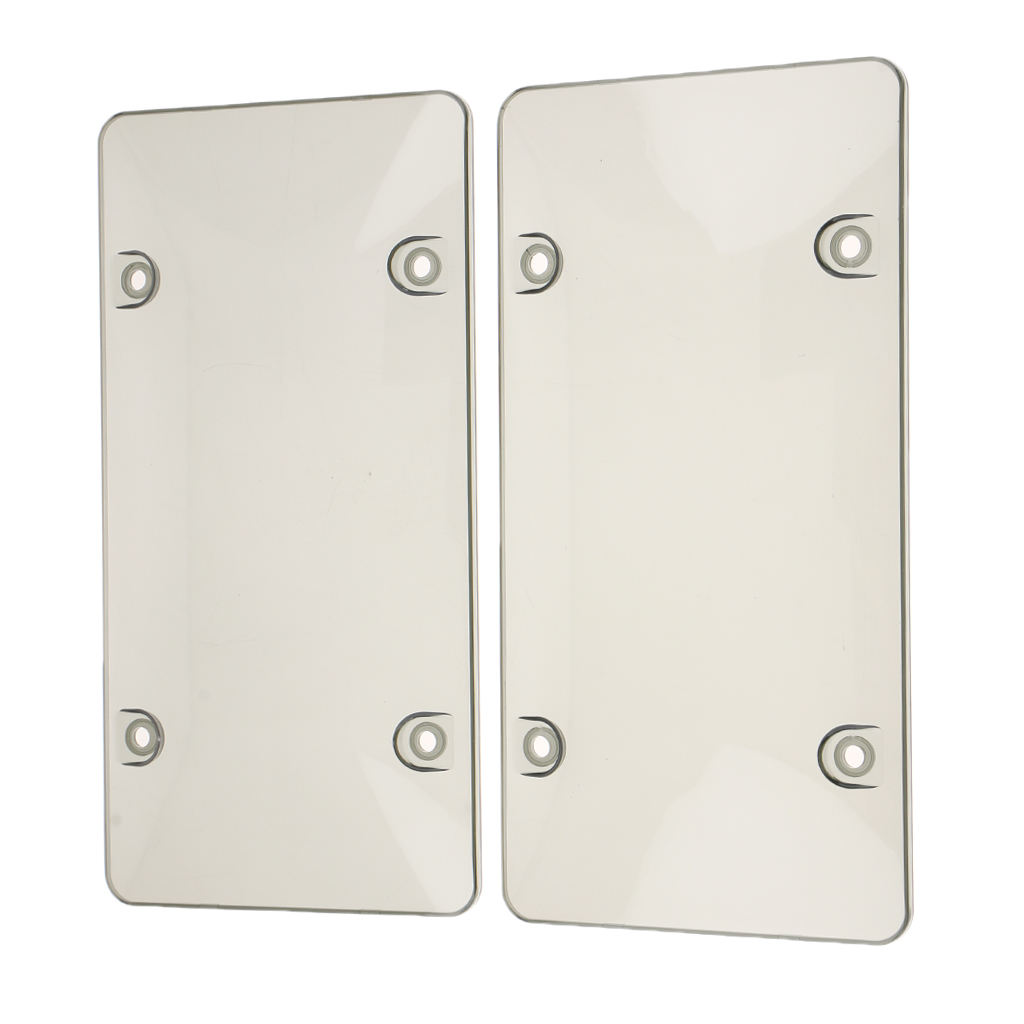 2 Pieces License Plate Frames Convex Surface Cover UV Protection Shield