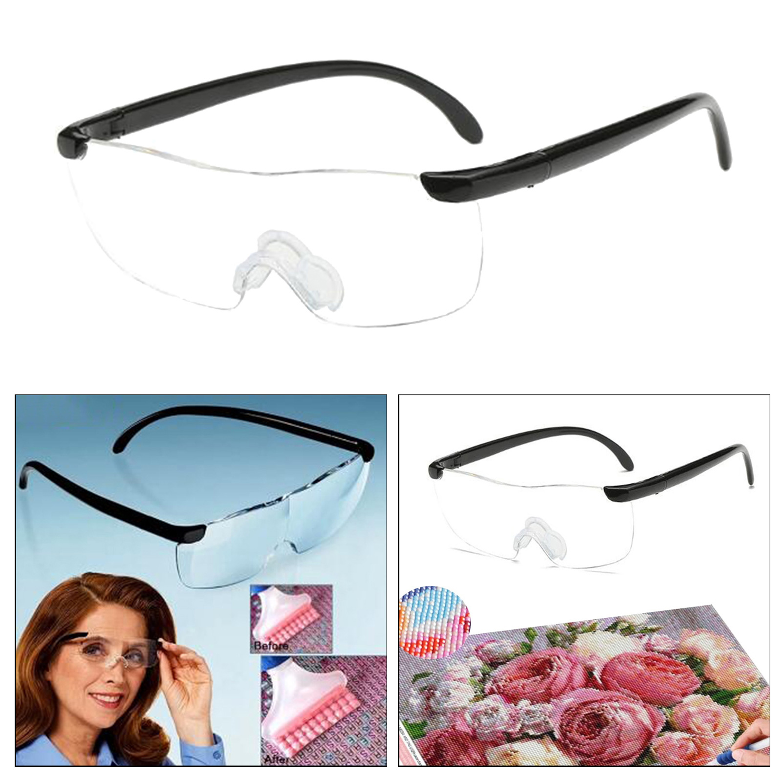 Magnifying Glass Eye Sewing Magnifier Light-weight Glasses Style Magnifier Gifts for Mom Grandmother