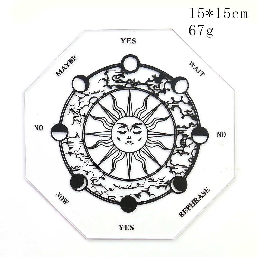 12 созвездий 0-9 фотоэлементов фазы Луны Helios солнце Бог да нет принимать  решения акриловая доска восьмиугольник линейка Таро Ouija алтарь реквизит |  AliExpress