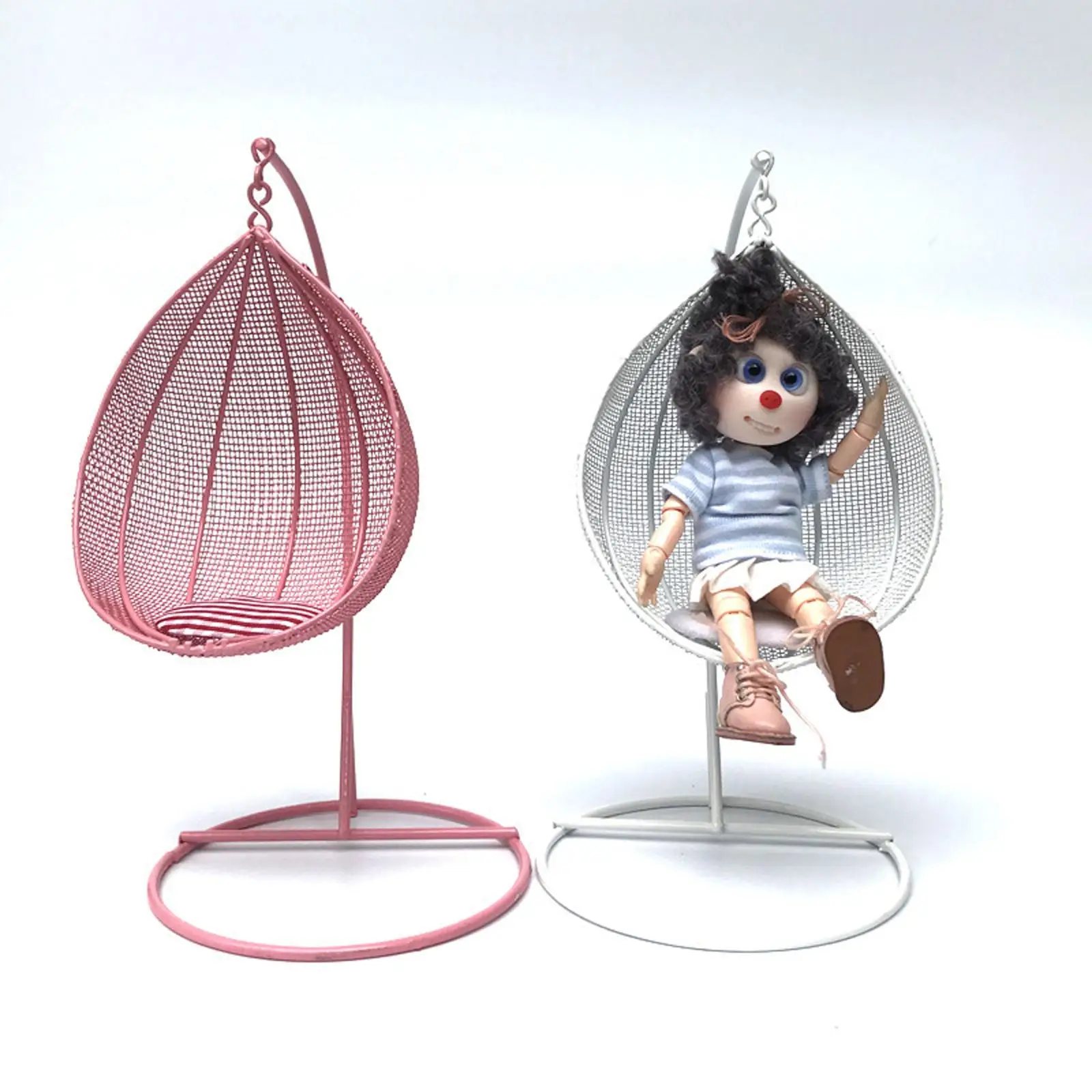 1/12 Scale Dollhouse Iron Metal Miniature Furniture Swing Chair Hammock Fittings