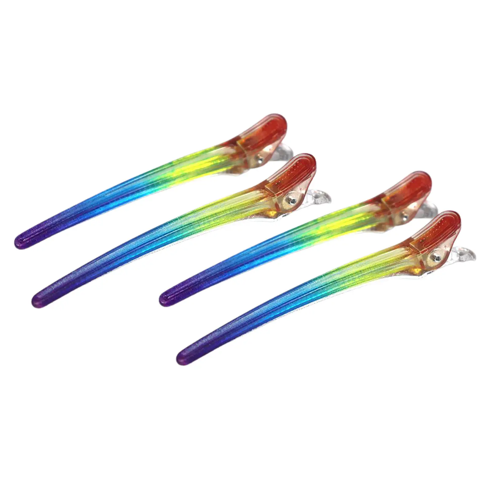 4 Pcs Dividing Duck Bill Clips Clamp. Hair Styling Clips. Hairpin Hairdressing Sectioning For Salon Styling Tools Rainbow
