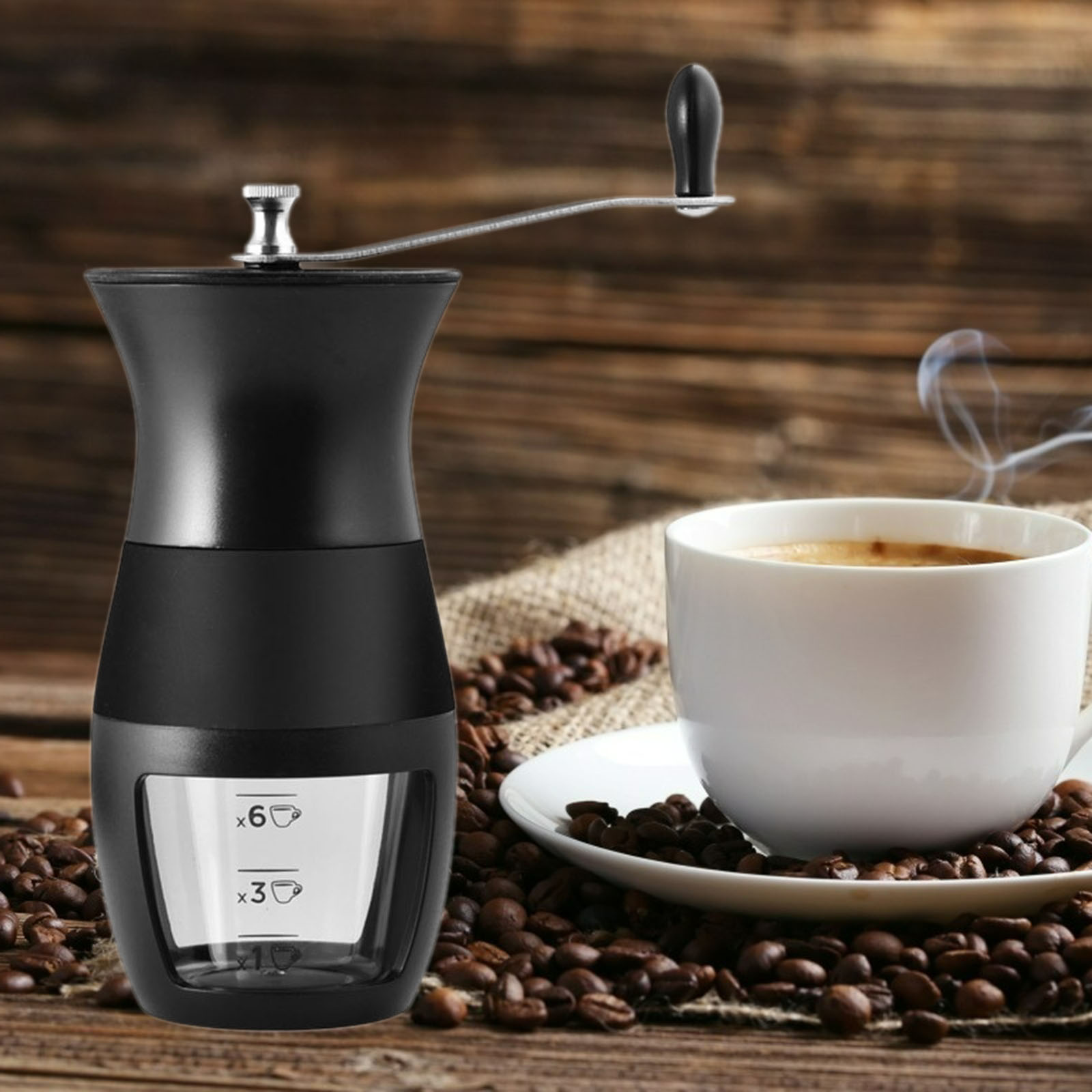 Manual Coffee Grinder Hand ABS Plastic Portable Coffee Bean Grinder for Travel Camping