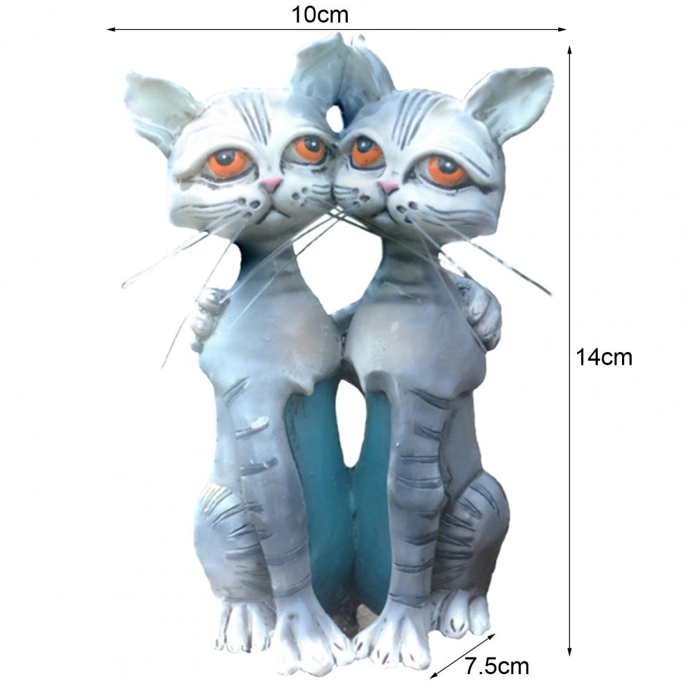 Статуэтка кошки декоративная пара кошка изысканное мастерство причудливый  красный глаз кошка садовая Статуэтка Рабочий стол двор реалистичное  украшение | AliExpress