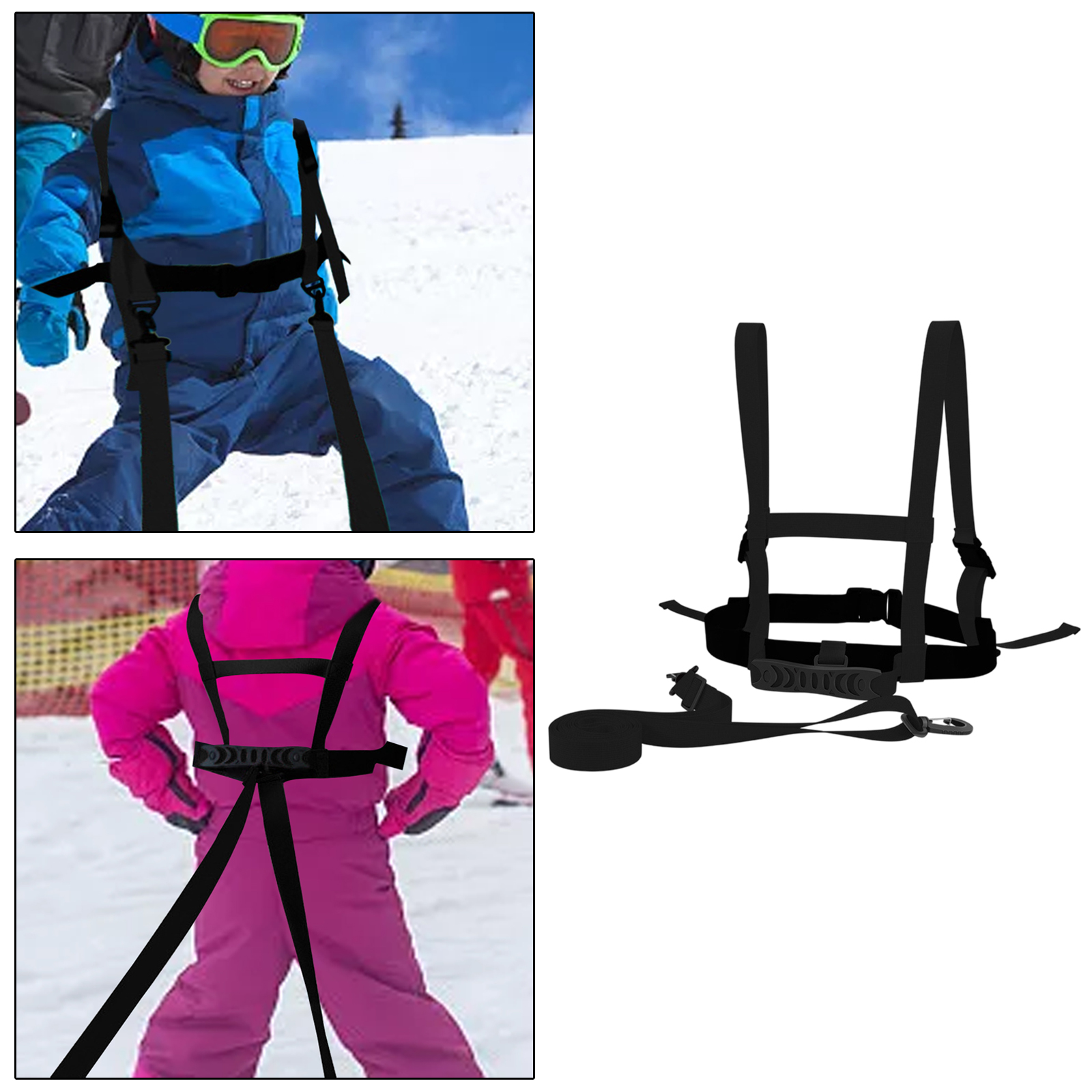 Kids Ski Harness Safety Shoulder Strap Leash Equipment Adjustable Speed Control for Skateboarding Training Girls Boys Beginner