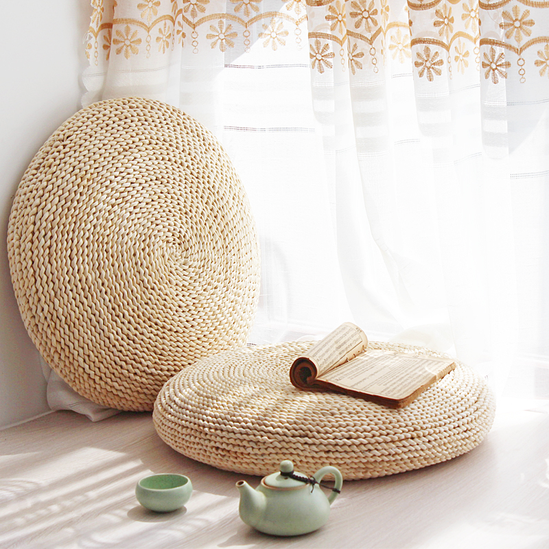 Japanese Style Handmade Straw Woven Seat Cushion Tatami Dia. 40cm (15.75')