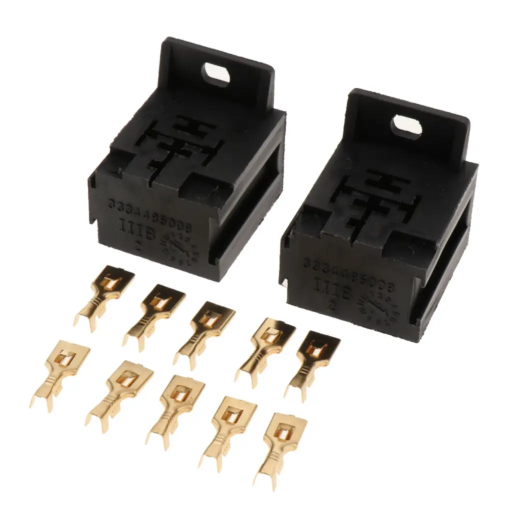 Automotive Relay Base Holder Box for 5 Pin Relays -10x 6.3mm Terminals