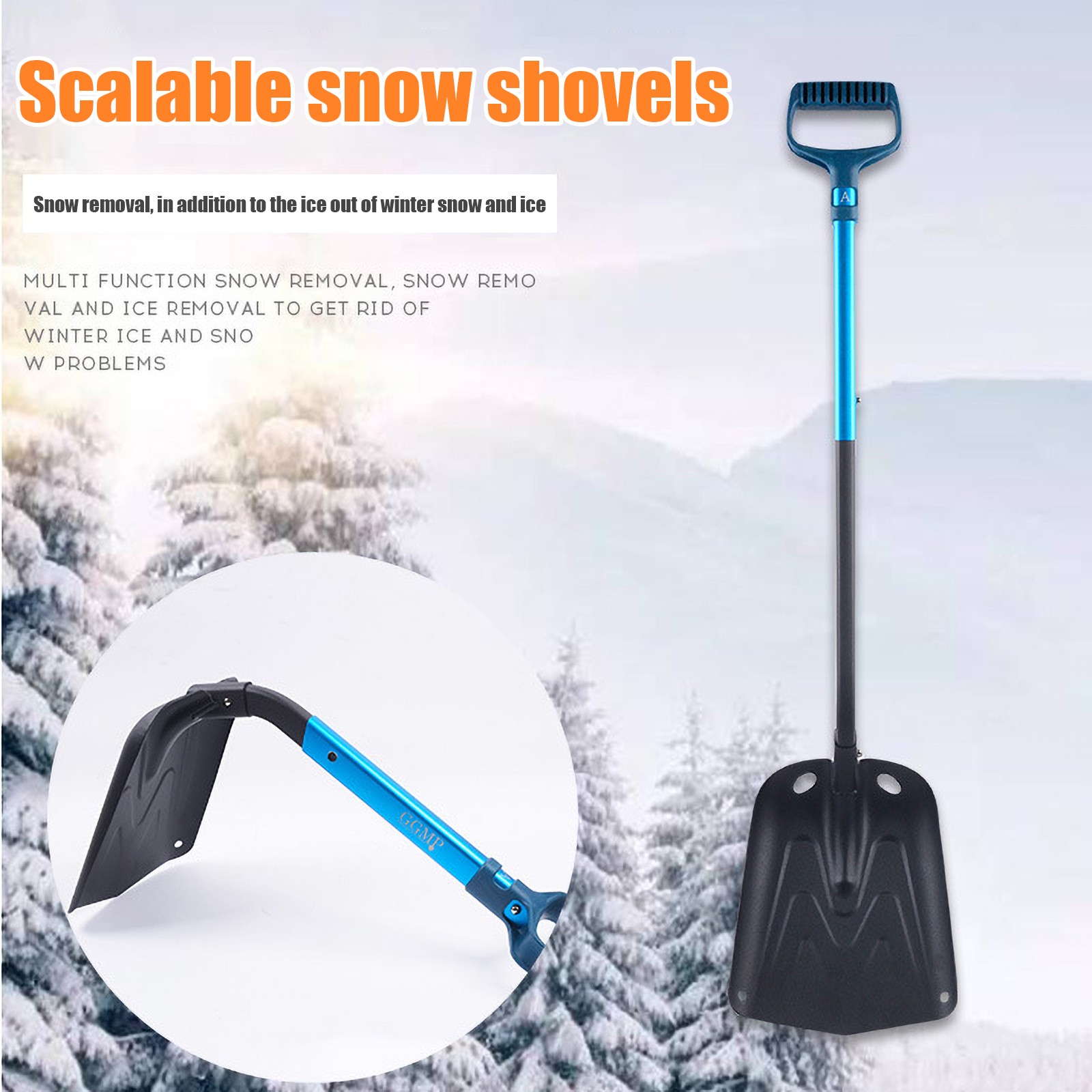 Pelle,Pelle à neige télescopique Portable multifonctionnelle pour l