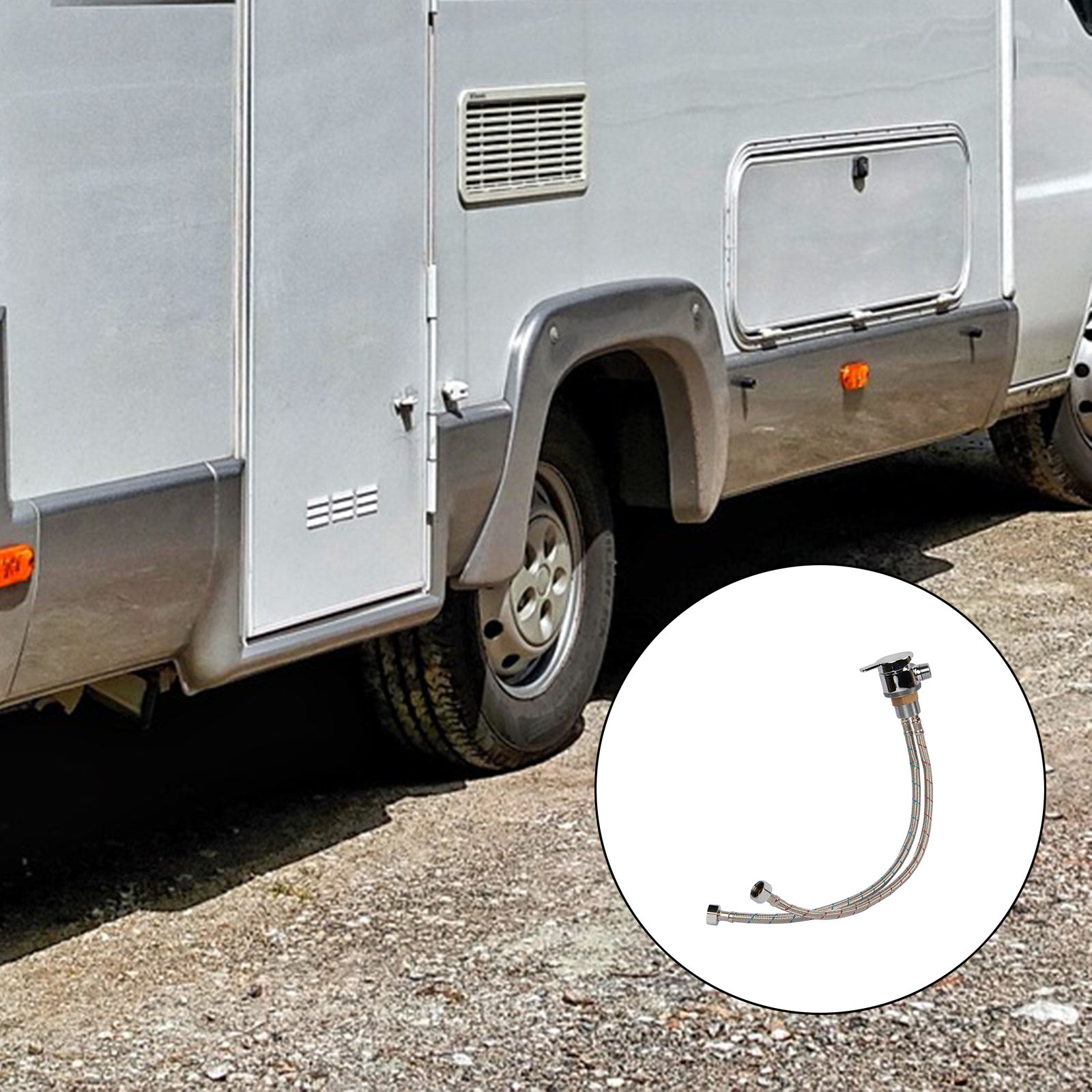 1Set 316 Stainless Steel Hot & Cold Faucet Spray Hose Repalcements for RV Trailer Campervan Boat