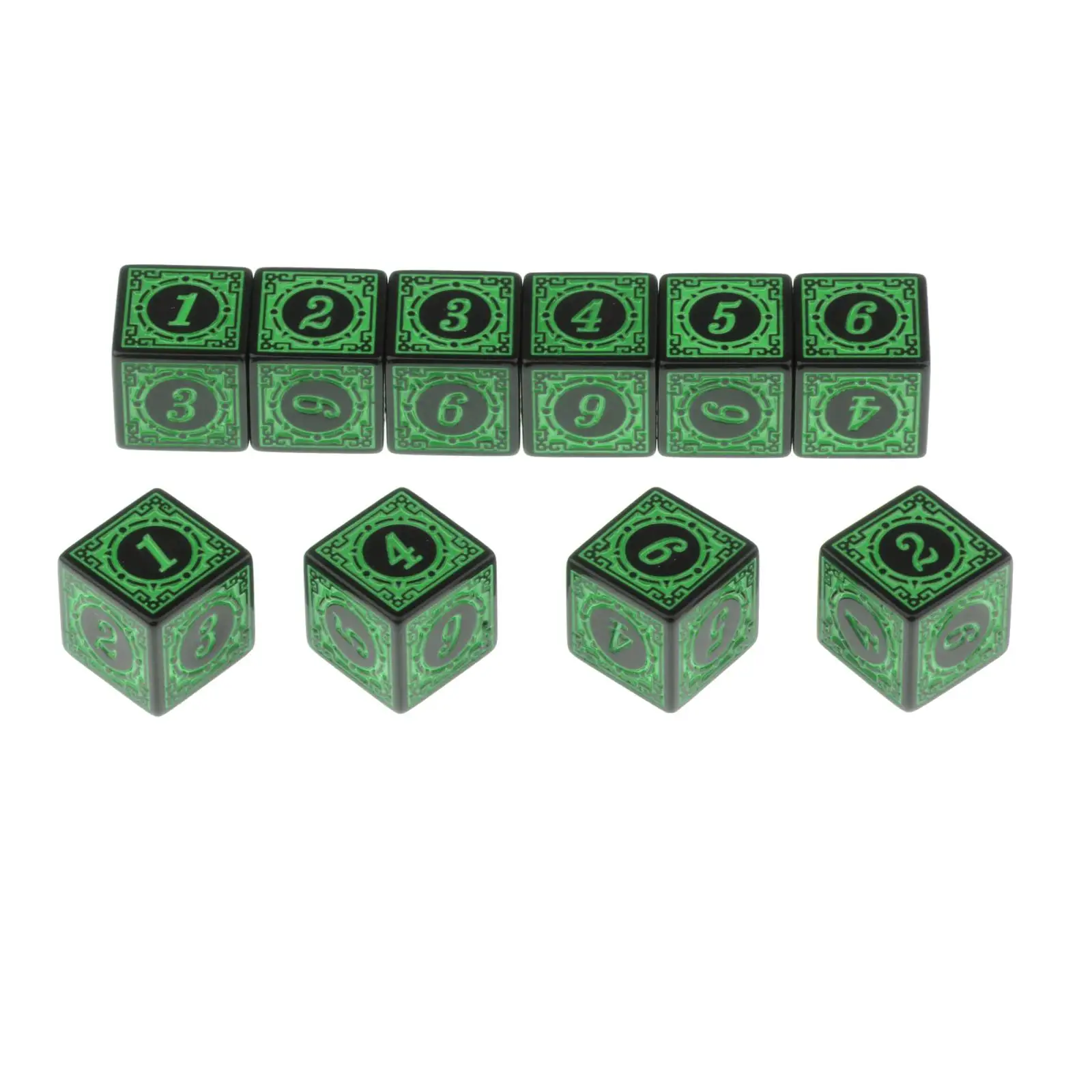 10Pieces 6 Sided Polyhedral Dice Toy Acrylic Board-Game for Home Bar Party