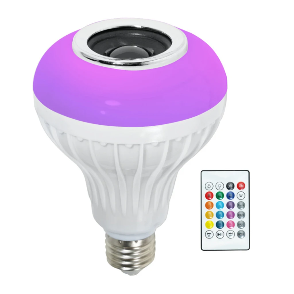 Bluetooth Light Bulb with Speaker Smart LED RGB Music Play Bulb with Remote Control