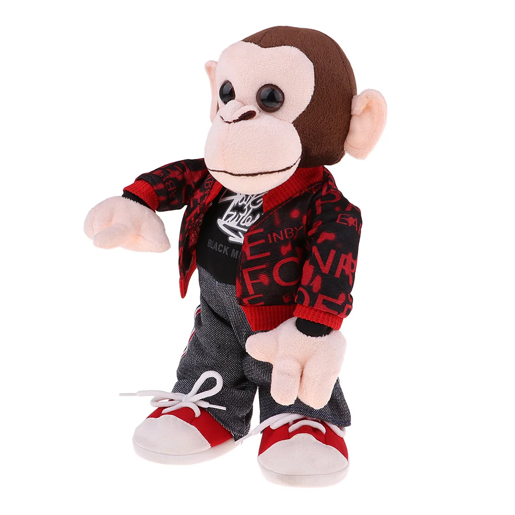 Realistic Soft Stuffed Monkey Dancing Toy Electronic Monkey Doll Kids