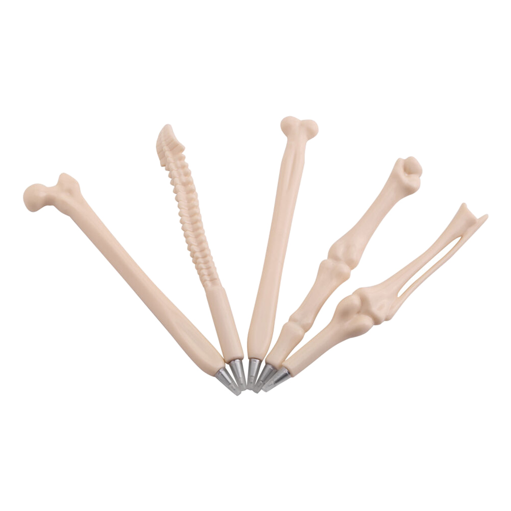 Lots 5 Novelty Fancy Bone Shape Ballpoint Pen Blue Ink Nurses Supplies