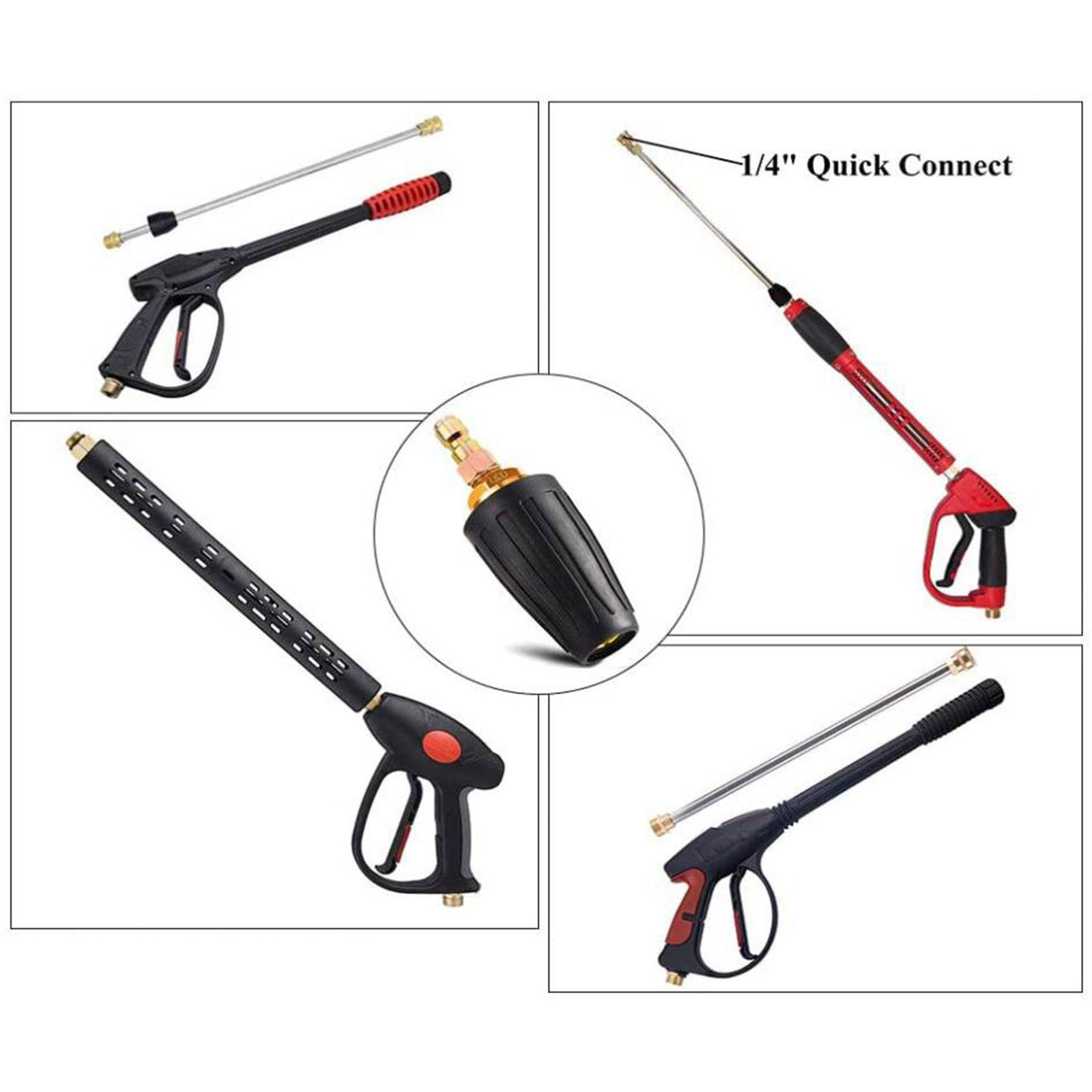 360 Degrre Rotating Turbo Nozzle 1/4 Inch Plug Universal for Cold Water Pressure Washers Farm Cleaning Accs