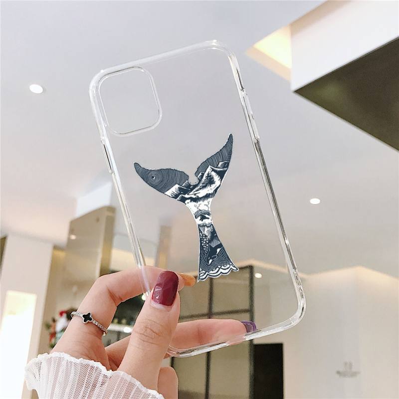 killer whale Phone Case for iPhone 11 12 13 pro XS max mini 6 6s 7 8 plus X XR SE2020 Samsung A 51 50 52 Transparent cover funda iphone 13 pro max case clear