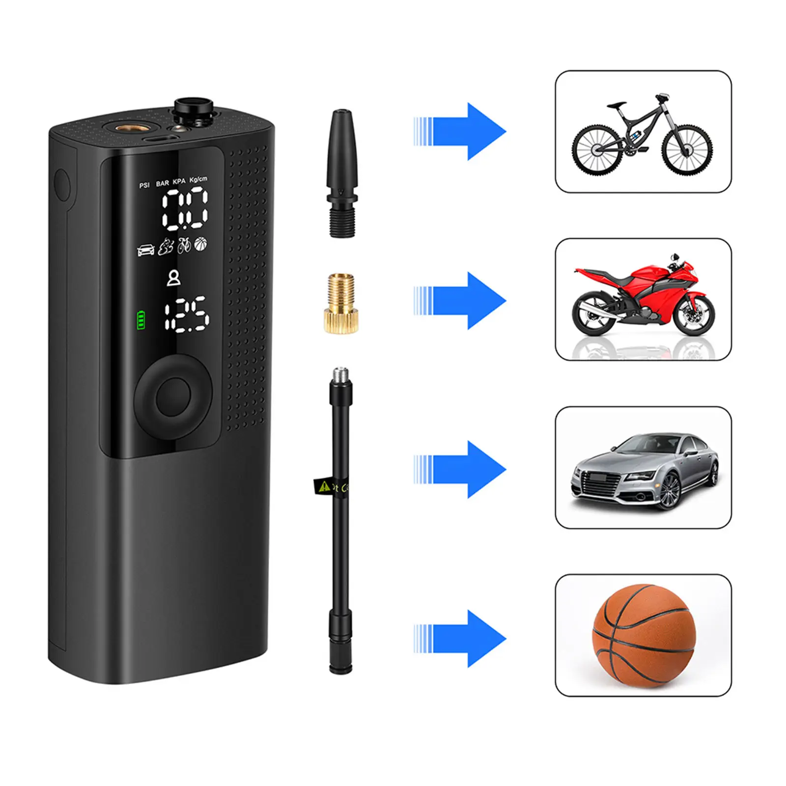 Portable Air Tire Filler Multifunctional Wireless Air Pump for