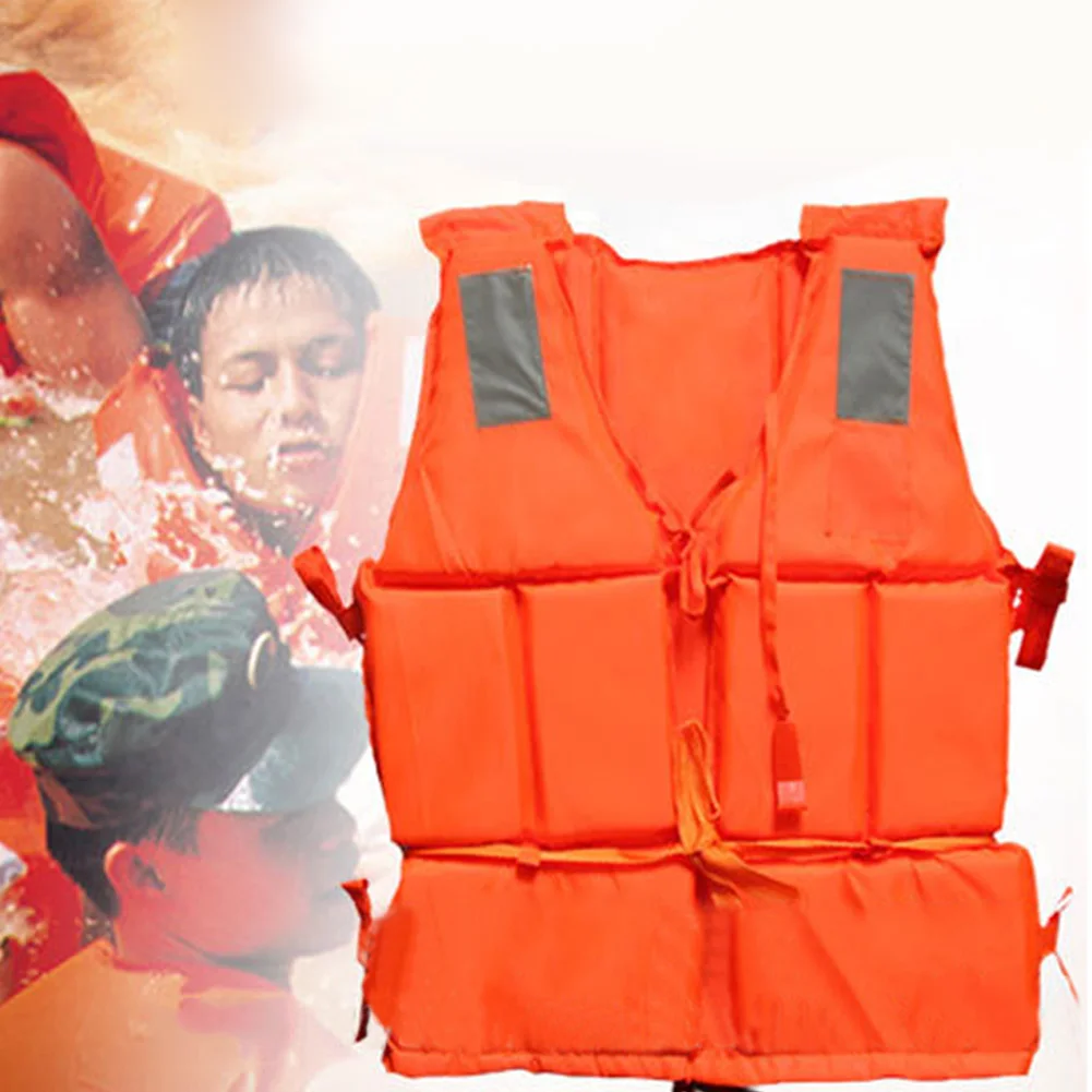 New Orange Prevention Flood Adult Foam Swimming Life Jacket Vest Whistle Hc 