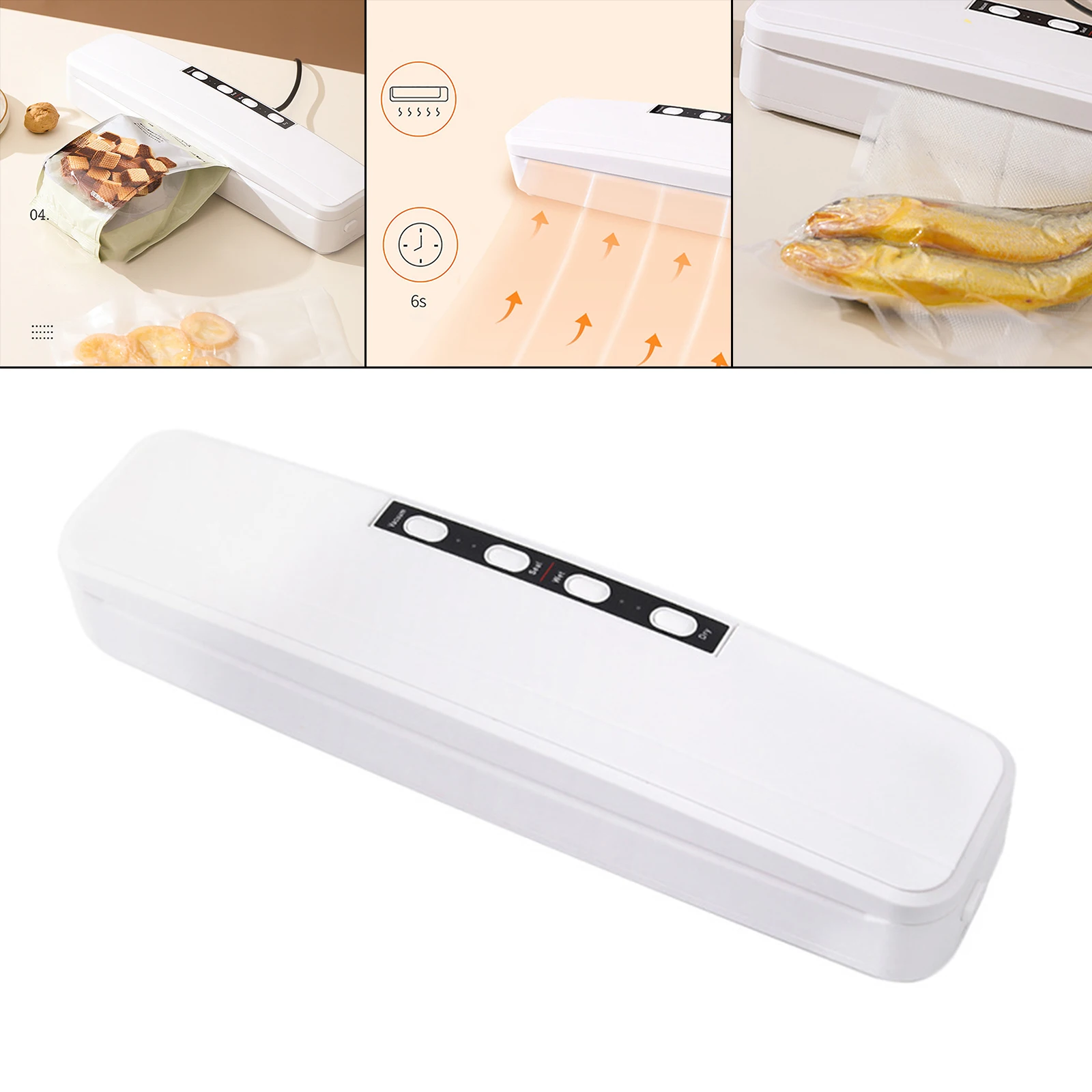 One-Touch Automatic Food Air Vacuum Sealer Machine, Plug-US