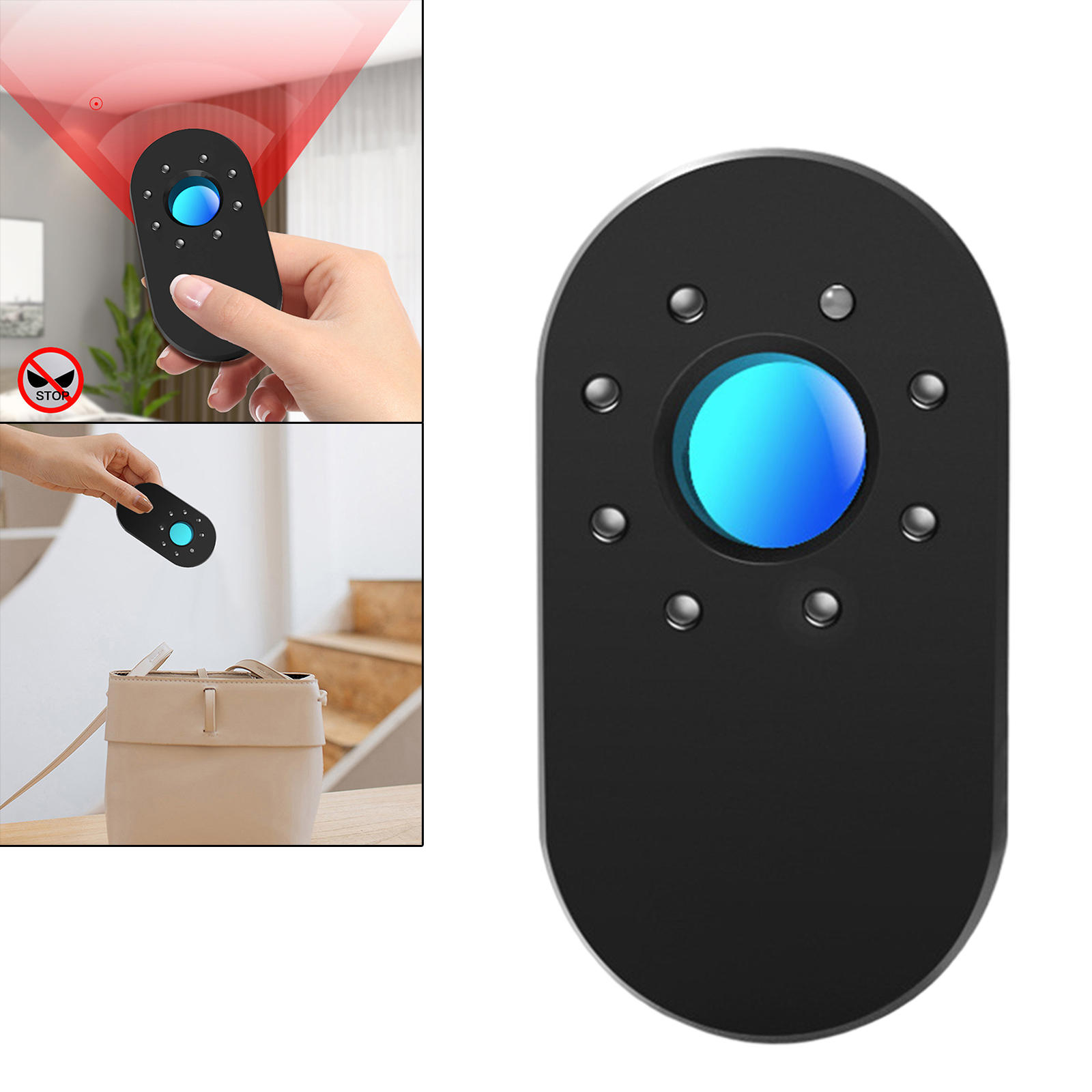 Anti Camera Detectors Scanning LED Light Lightweight Infrared Detector Bug Sweeper for Pinhole Camera Bathroom Travel