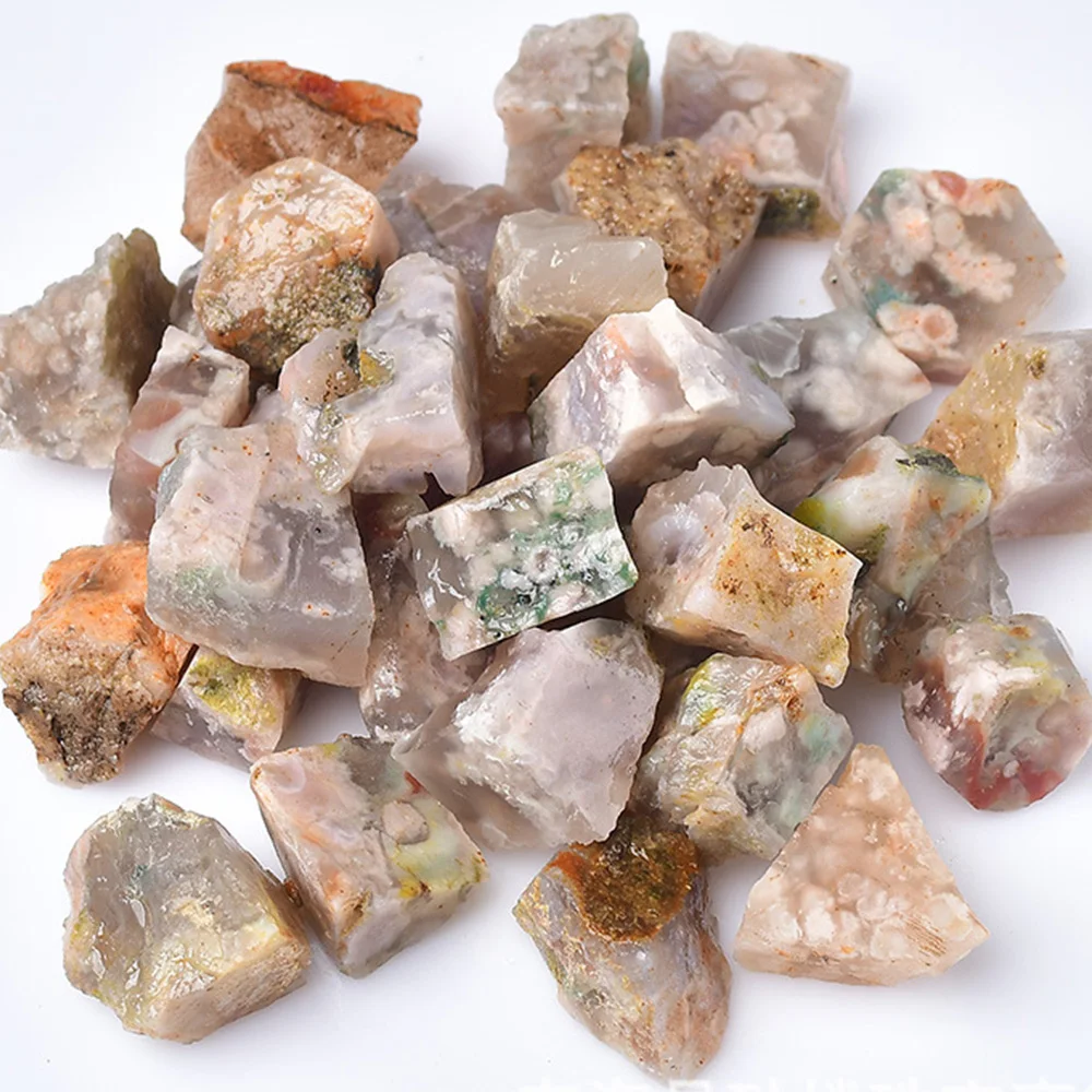 Натуральный агат Сакура Кристалл Грубый Камень образцы минералов целебныекристаллы драгоценный камень коллекционный