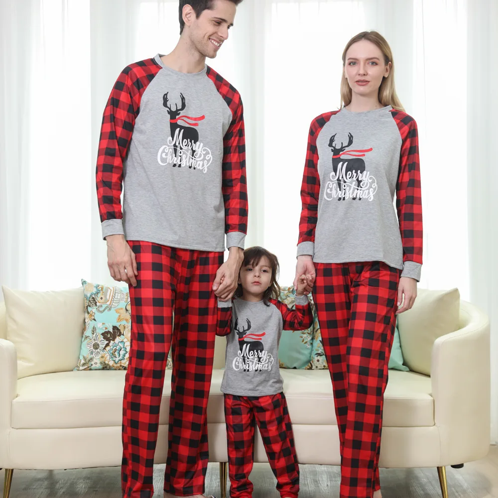 MoneRffi Matching Christmas Pajamas Set Holiday Family Outfit One Piece Sleepwear