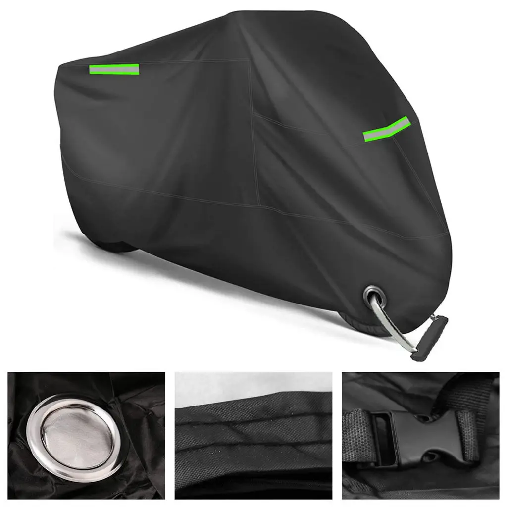 Motorcycle Cover Outdoor Protector Waterproof Cover Anti-theft with Lock Hole