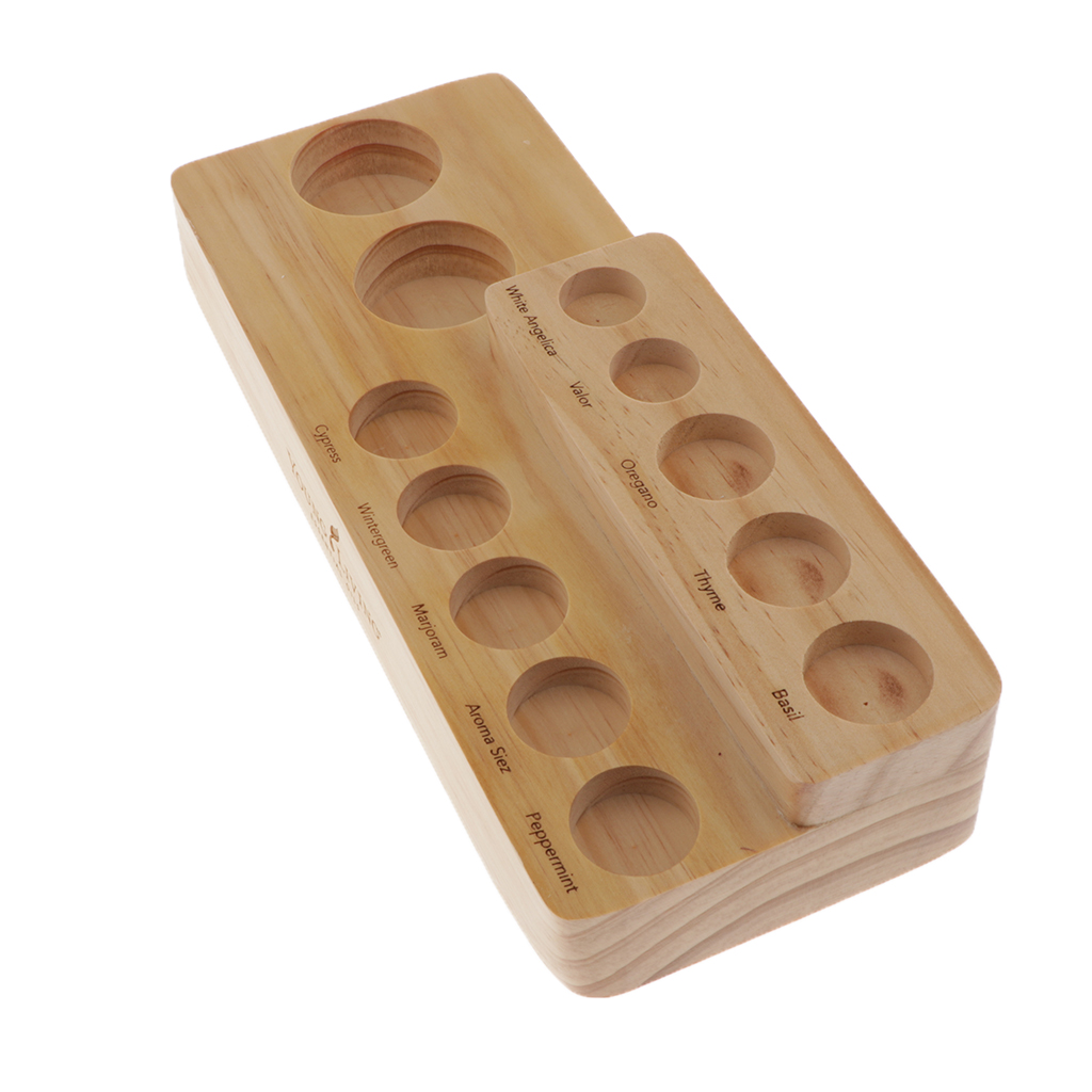 2-Tier Unfinished Wood 12-Bottle Essential Oil Display Stand