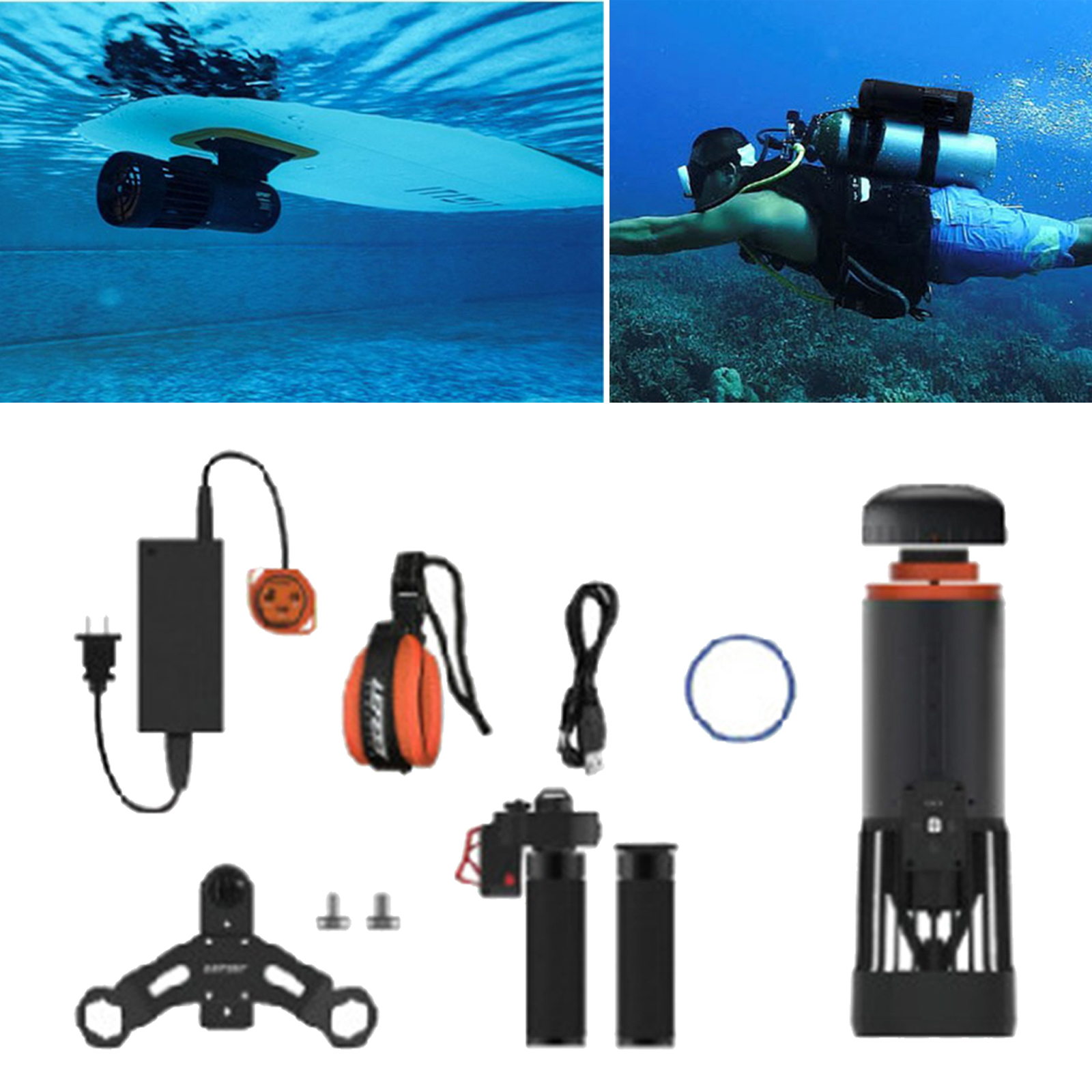 Sea Waterproof Electric Underwater Scooter Dual Motors Diving Propeller Swimming Pool Aqua Scooter Diving Equipments 7kgf