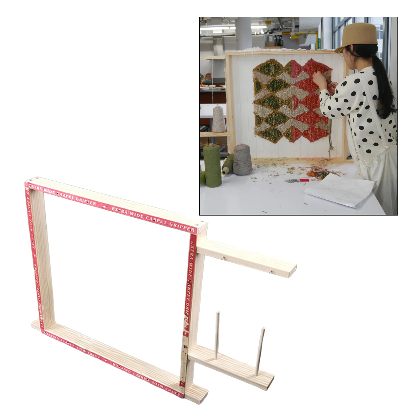 SQUARE TUFTING GUN RUG FRAME SUITABLE FOR USE WITH TUFTING GUNS