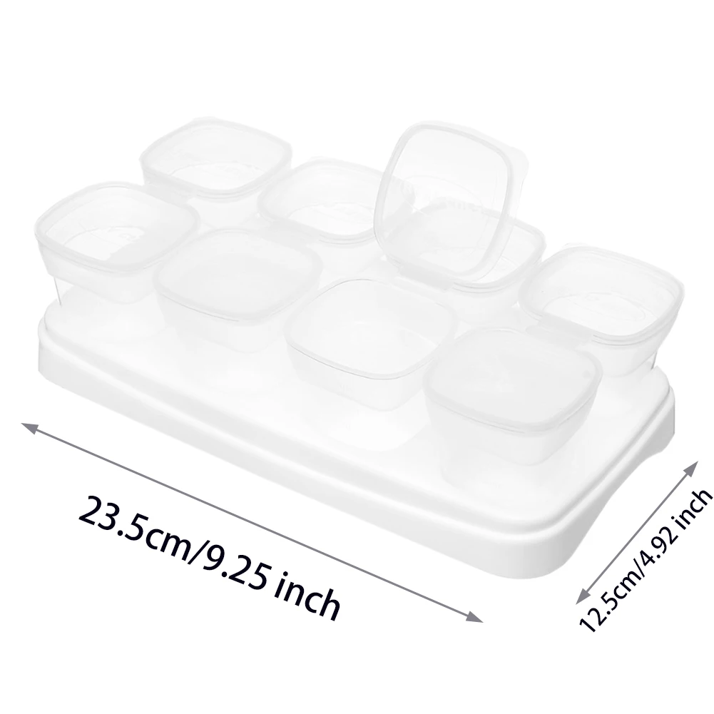 8pc Baby Food Pots Containers Plastic Storage Weaning Feeding Set BPA Free 