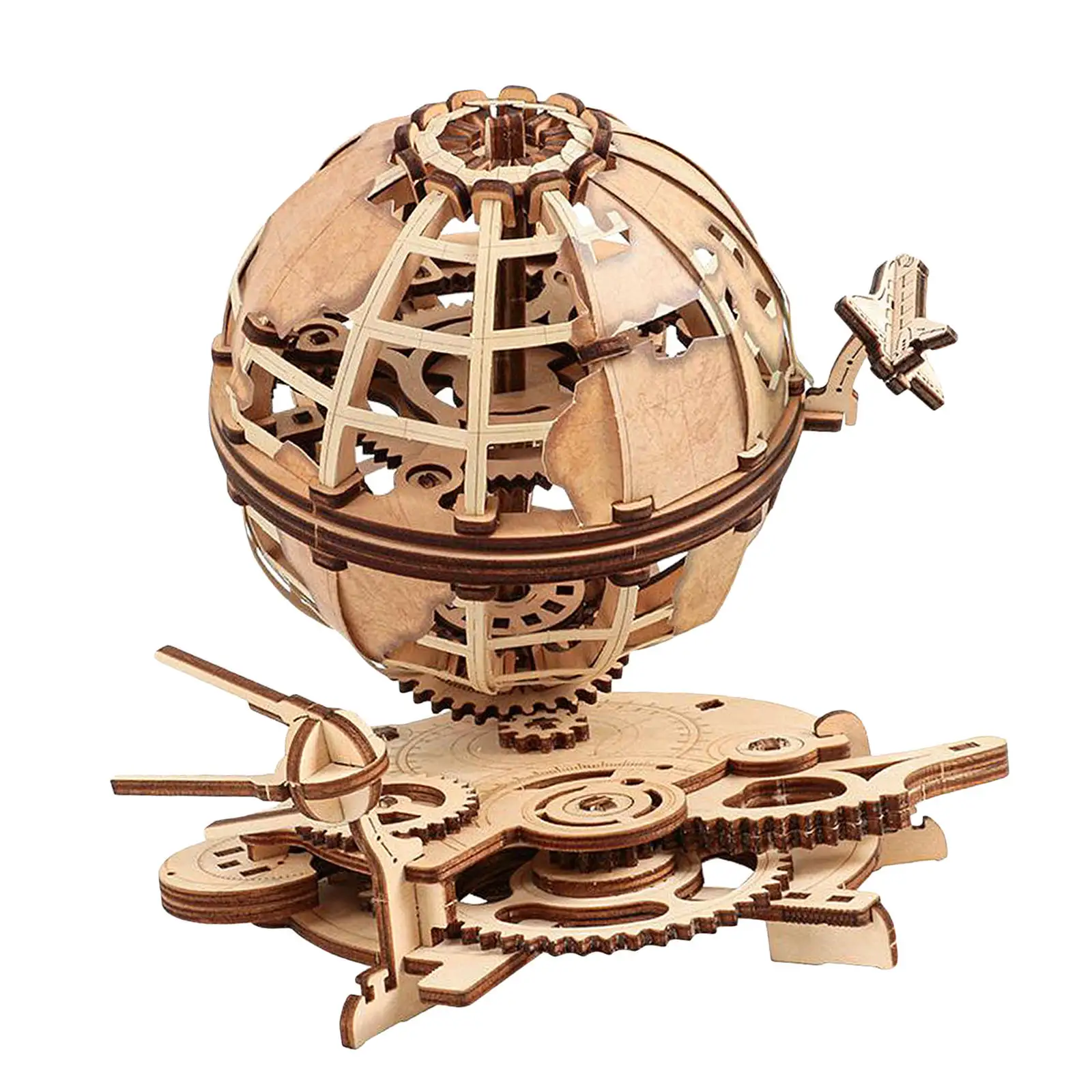 DIY Crafts Self-assembly 3D Wooden Puzzles Globe Model Jigsaw Building Gift 