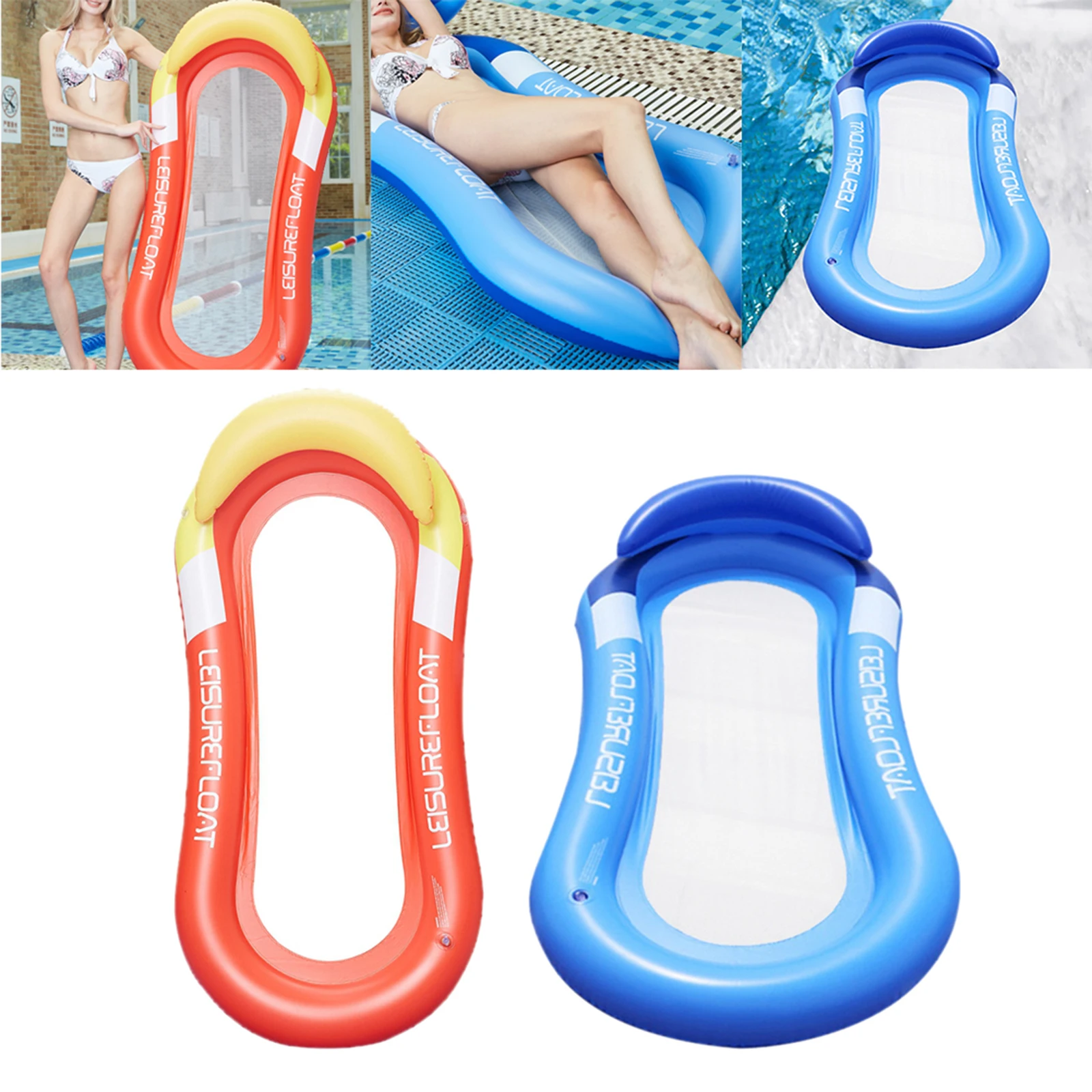 Title 5, Pool Float Bed Mesh Floating Water Mat Lounger ...