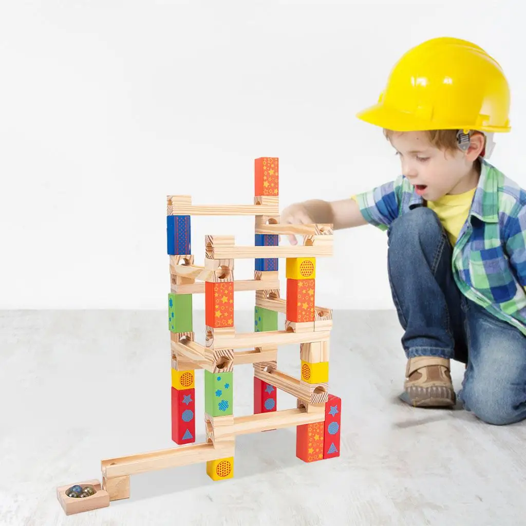 53Pcs/Set Geometric Shape Stack Block Children`s Educational Assembled DIY