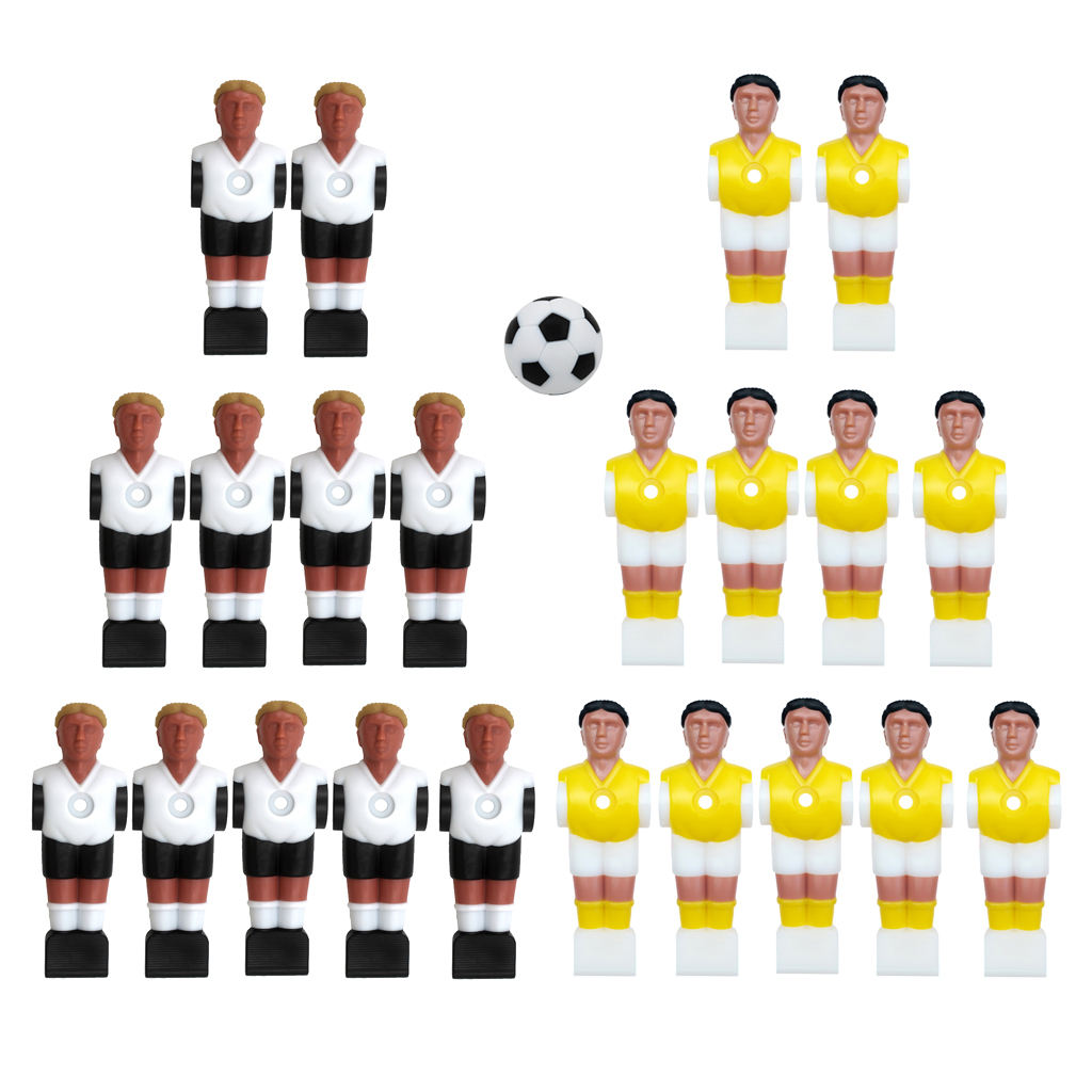 22pcs Foosball Man Table Guys Man Soccer Player Miniature Football Players Part with Ball Game Indoor Entertainment Parts Accs