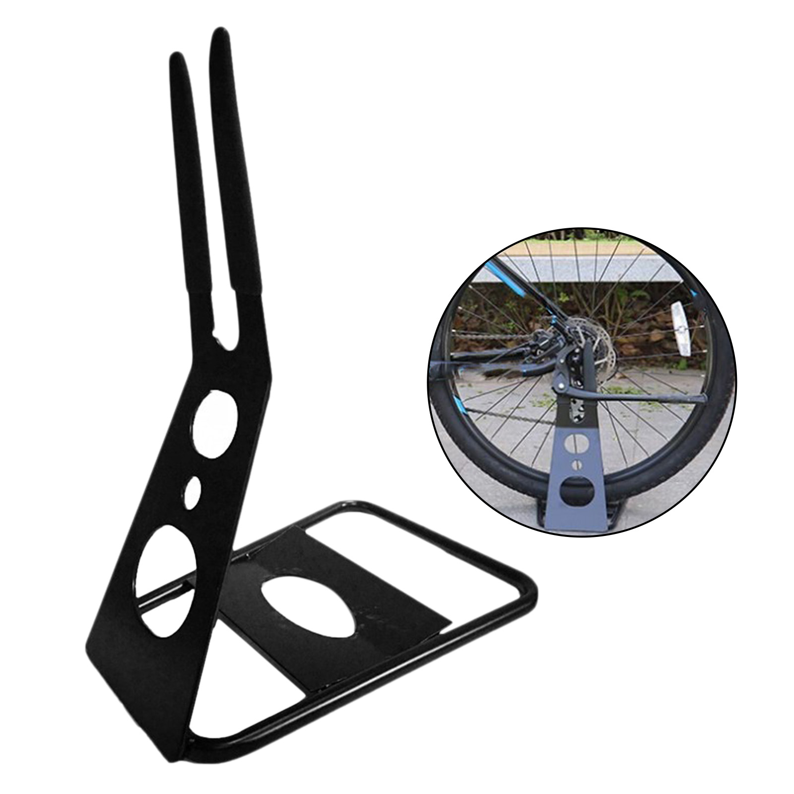 Steel Bike Parking Rack Stable Hub Mounted Floor Stand, Anti-Scratch Bicycle Storage Bracket