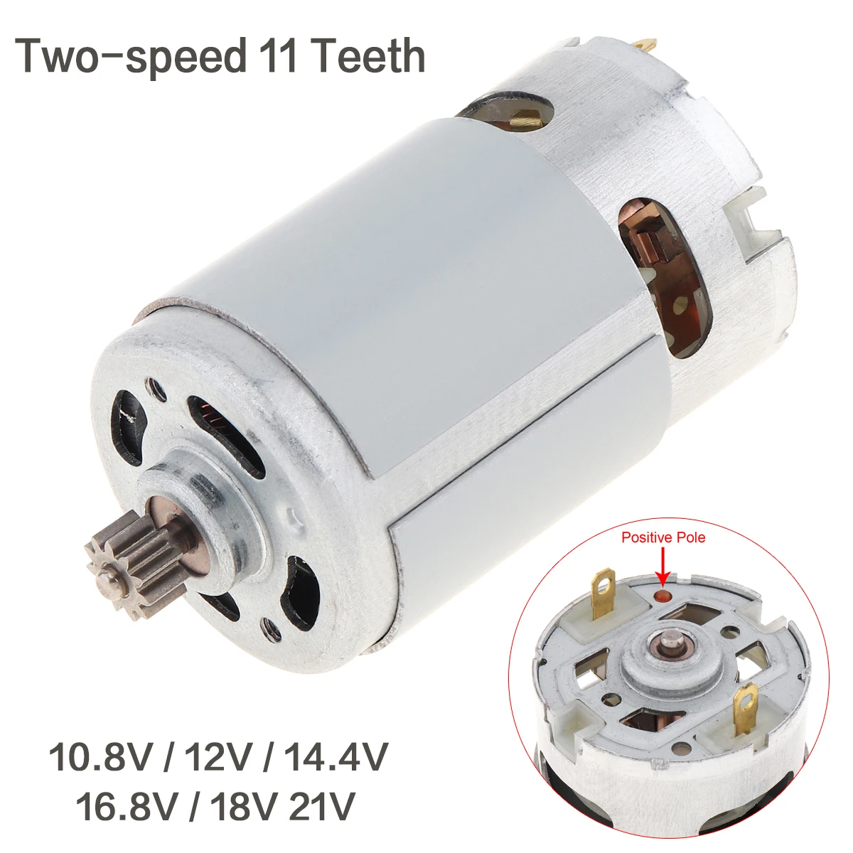 RS550 18V DC Motor w/ Two-speed 11 Teeth for Cordless Charge Drill Screwdriver 