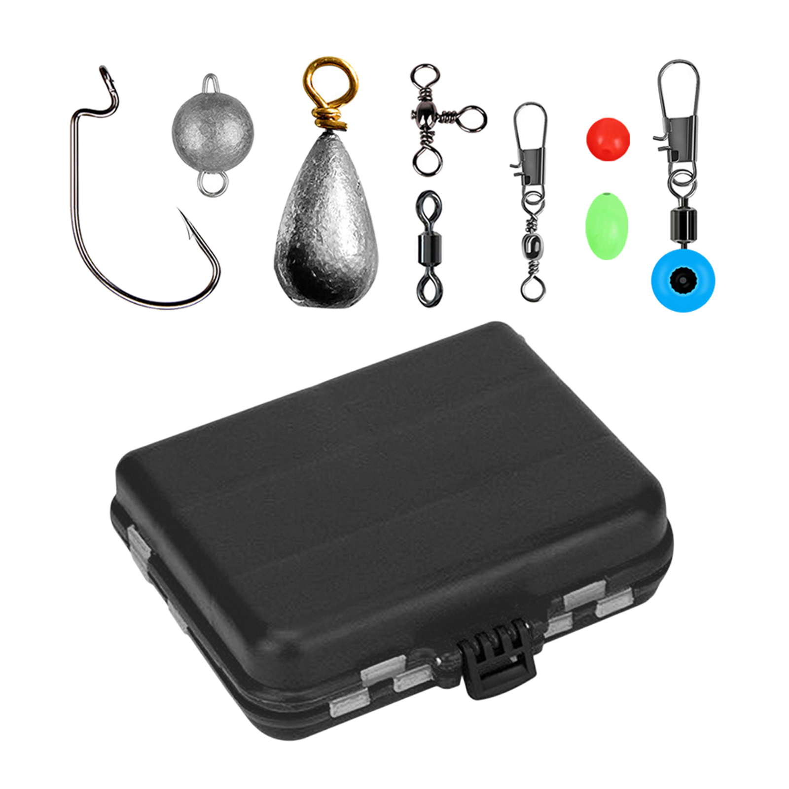 165x Carp Fishing Tackles Lead Sinker Stop Beads Barrel Triple Hooks Barrel