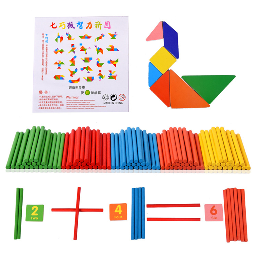 Multifunction Counting Sticks Wood Calculation Math Pre- Children Toys